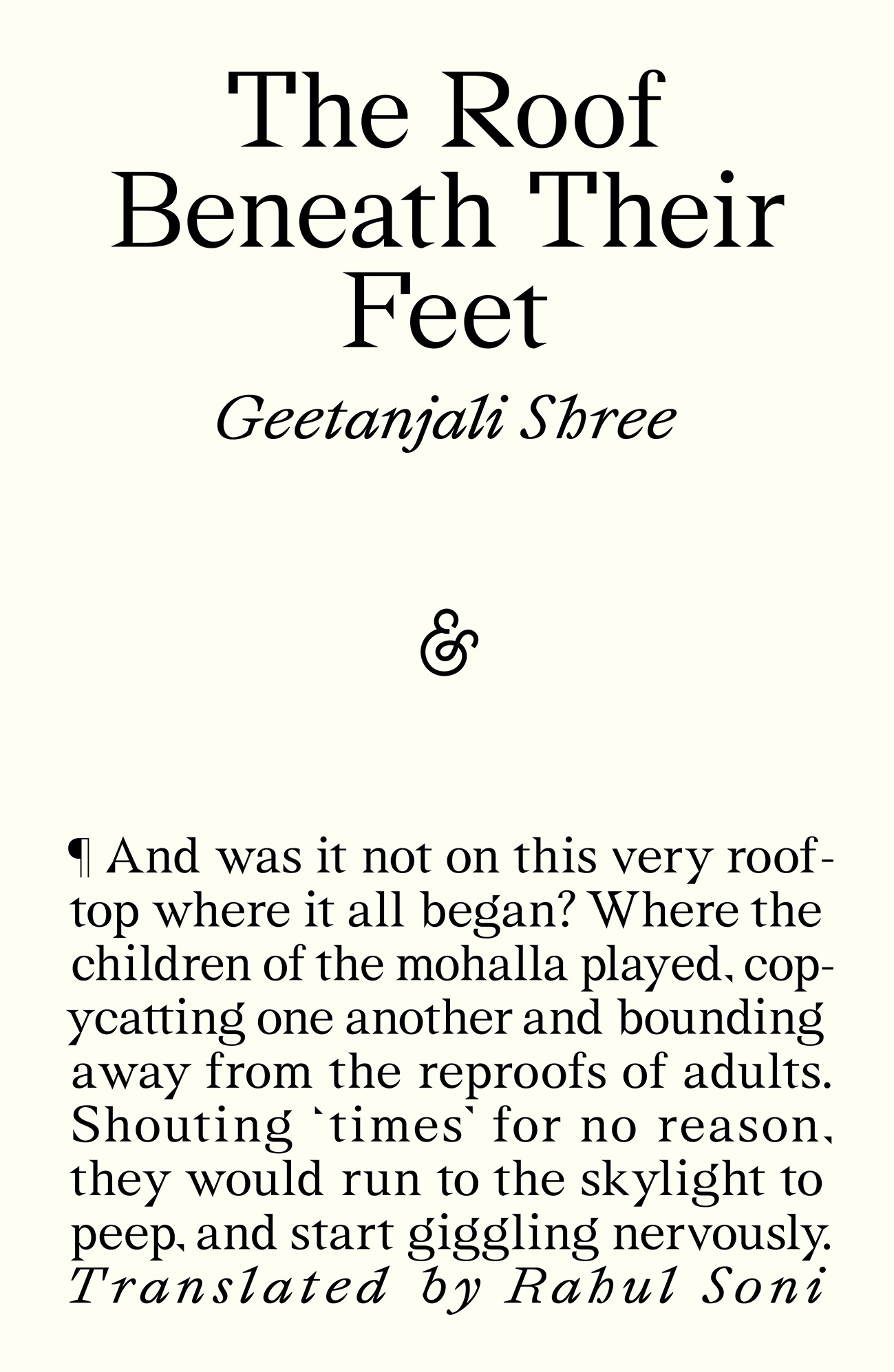 Cover of Geetanjali Shree's The Roof Beneath Their Feet.