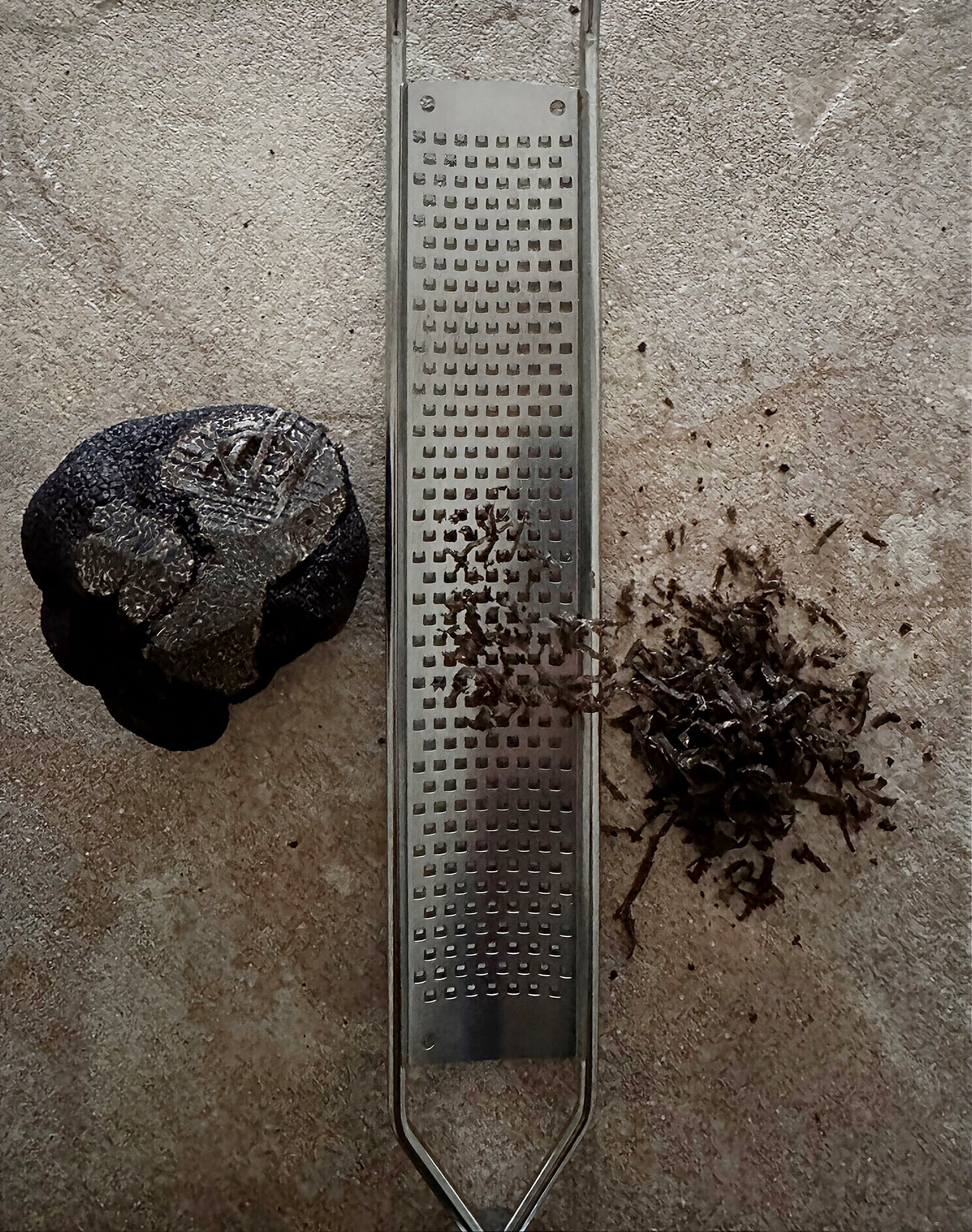 Grated black truffle.