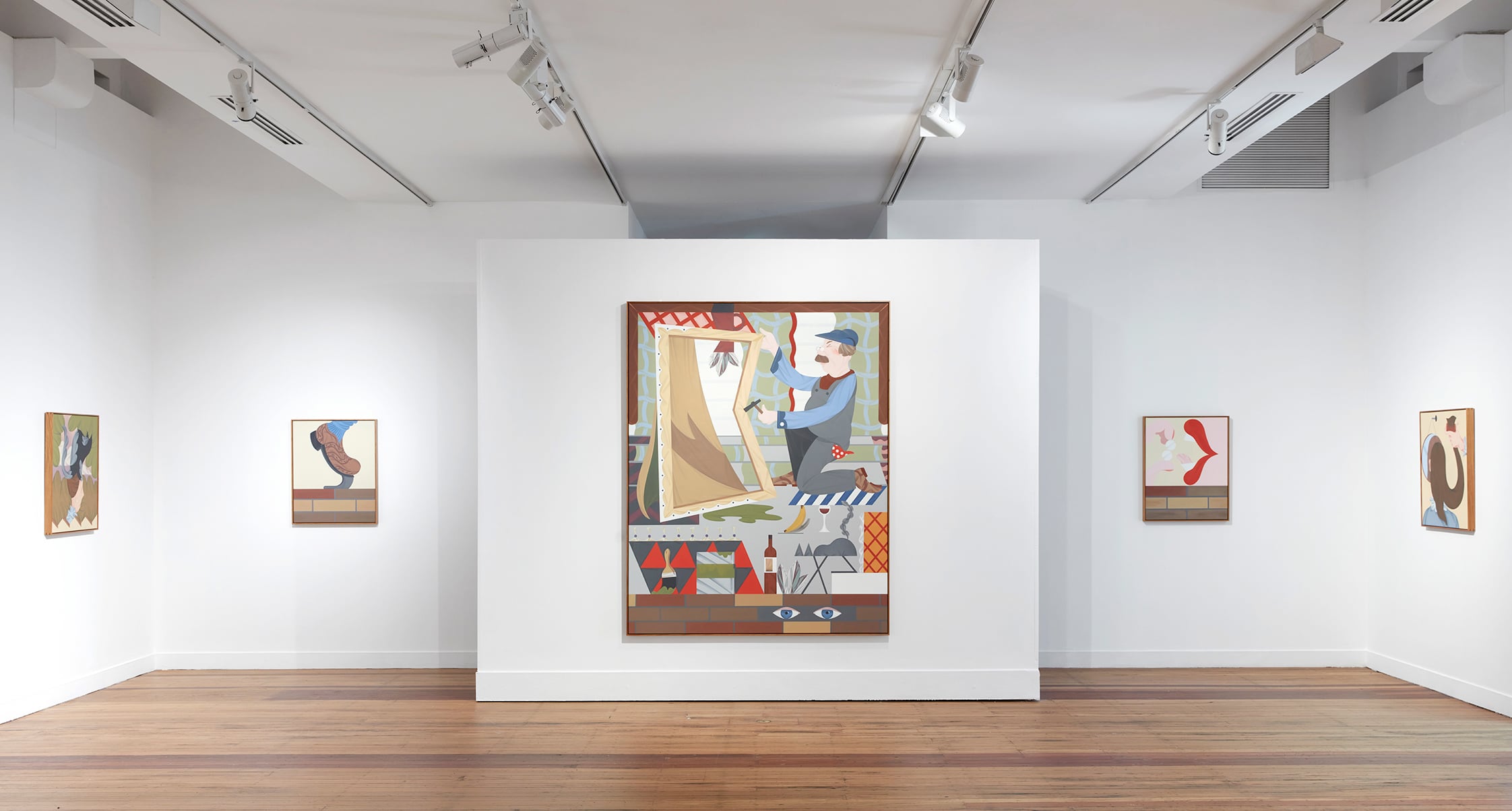 An installation view of Mitch Cairns: Artist’s Mouth at the National Art School, Sydney.