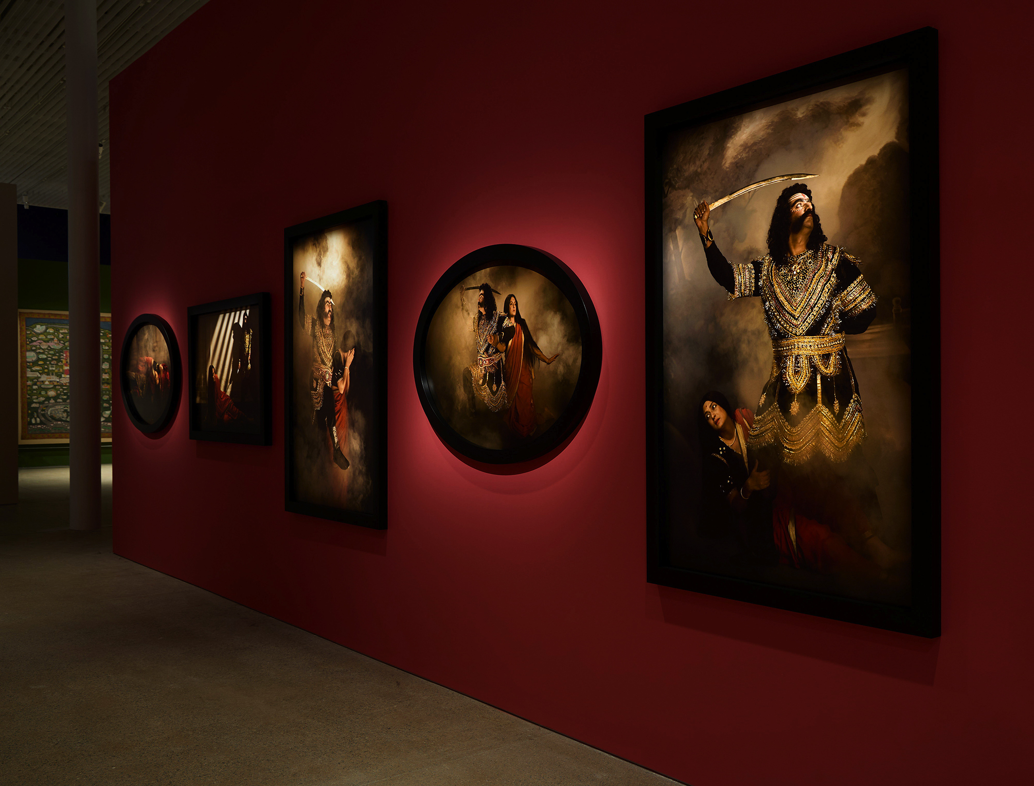 A suite of images by Pushpamala N. at Avatar: Forms of Vishnu.