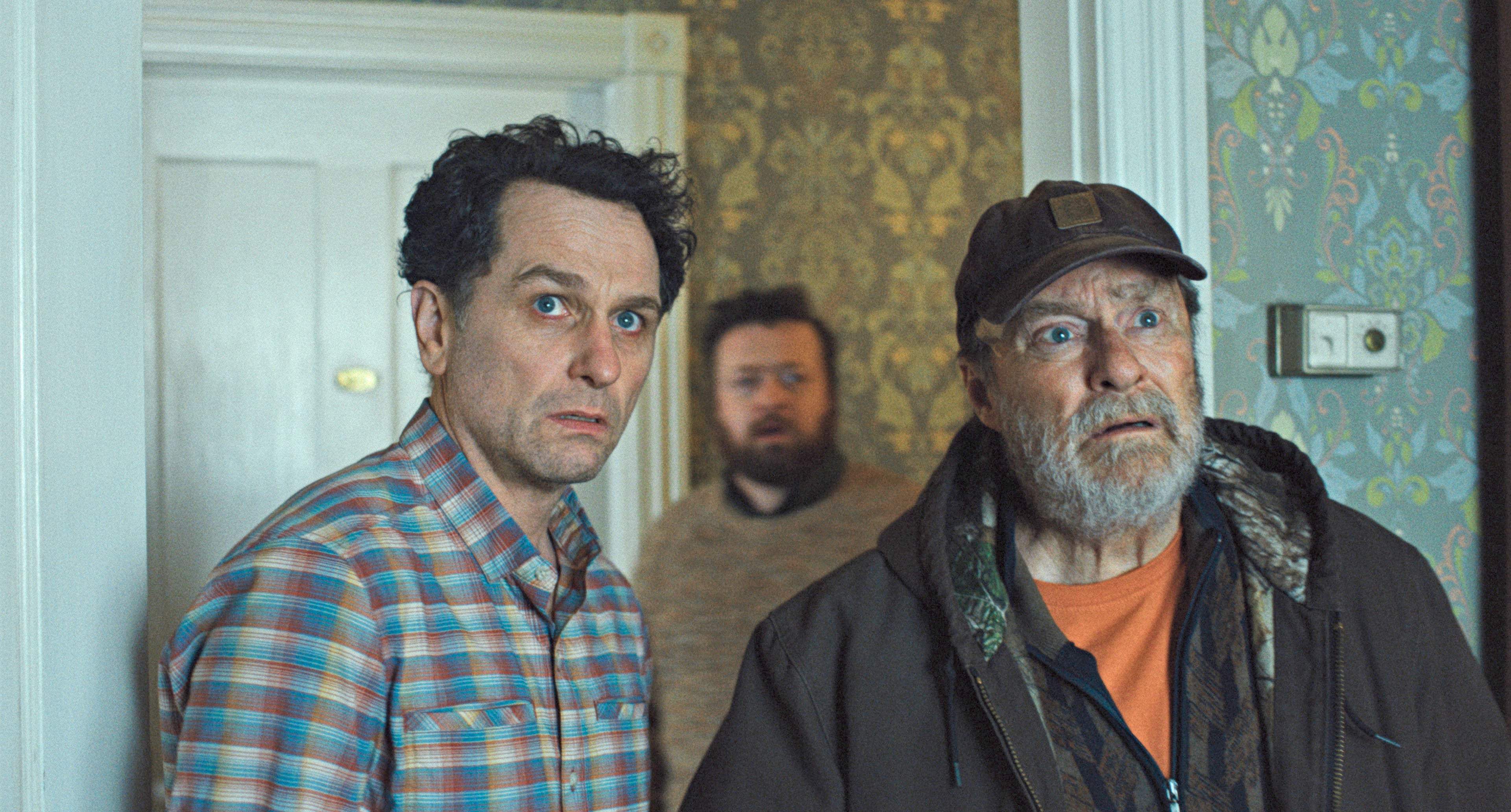 Matthew Rhys (left) as Tom Loftis and Stephen Root as Wyck Crawford in Widow’s Bay. Matthew Rhys (left) as Tom Loftis and Stephen Root as Wyck Crawford in <em>Widow’s Bay.</em>