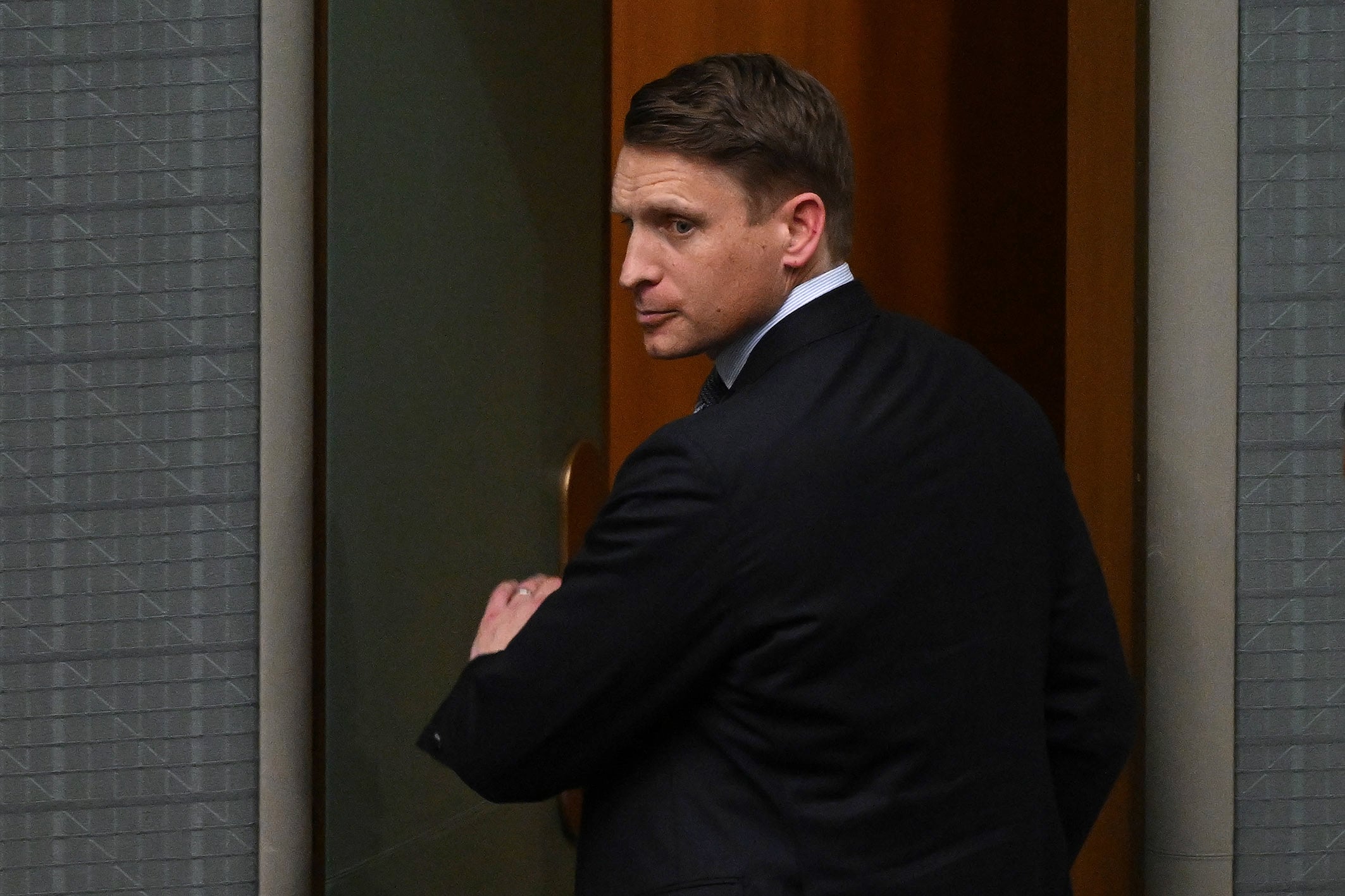 Andrew Hastie last week exits Question Time.