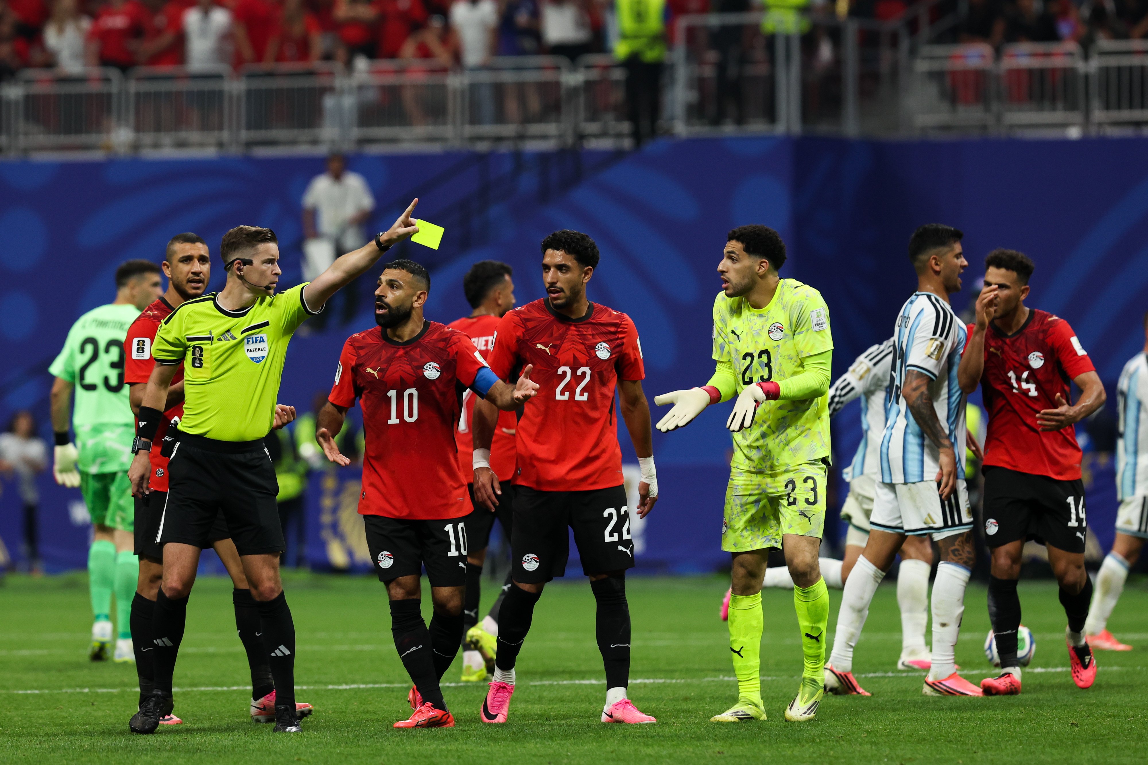 Egypt receives one of five yellow cards.