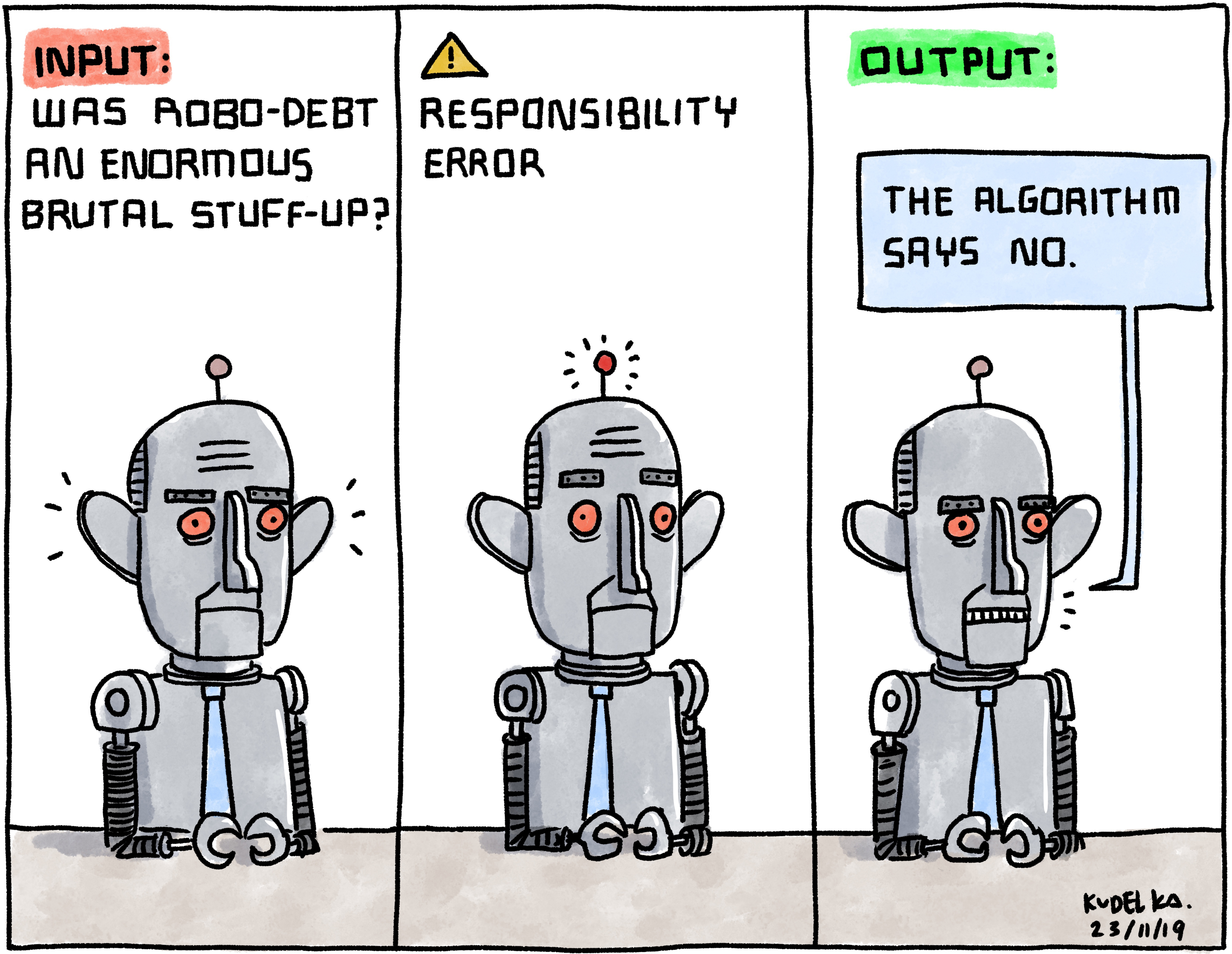 Jon Kudelka cartoon, November 23, 2019