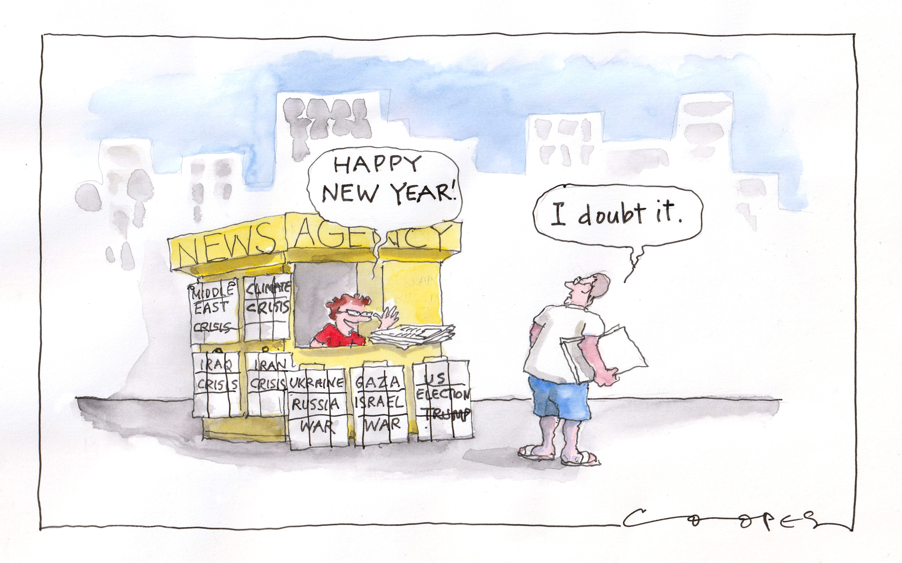 Jenny Coopes cartoon, January 13, 2024