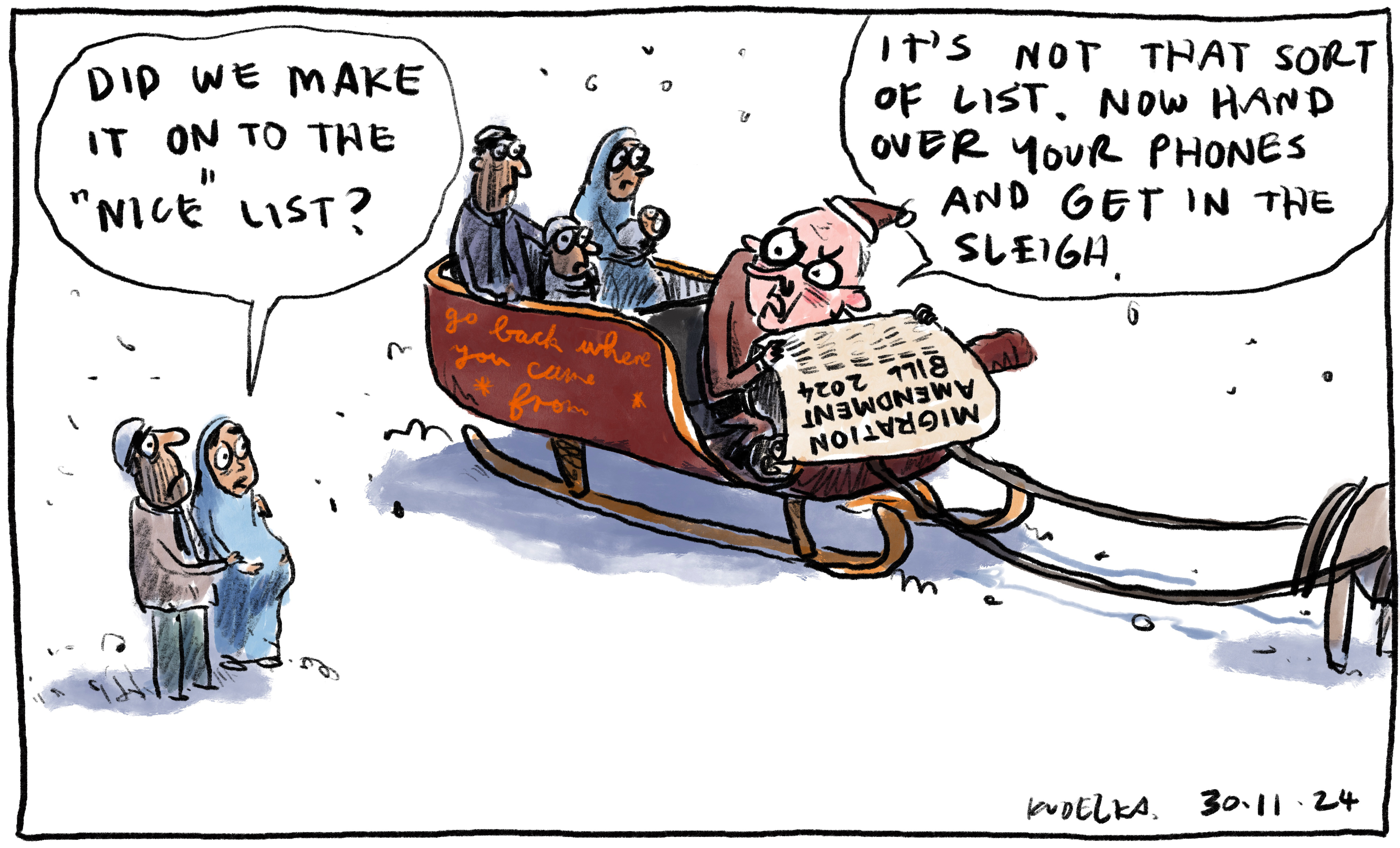 Jon Kudelka cartoon, November 30, 2024