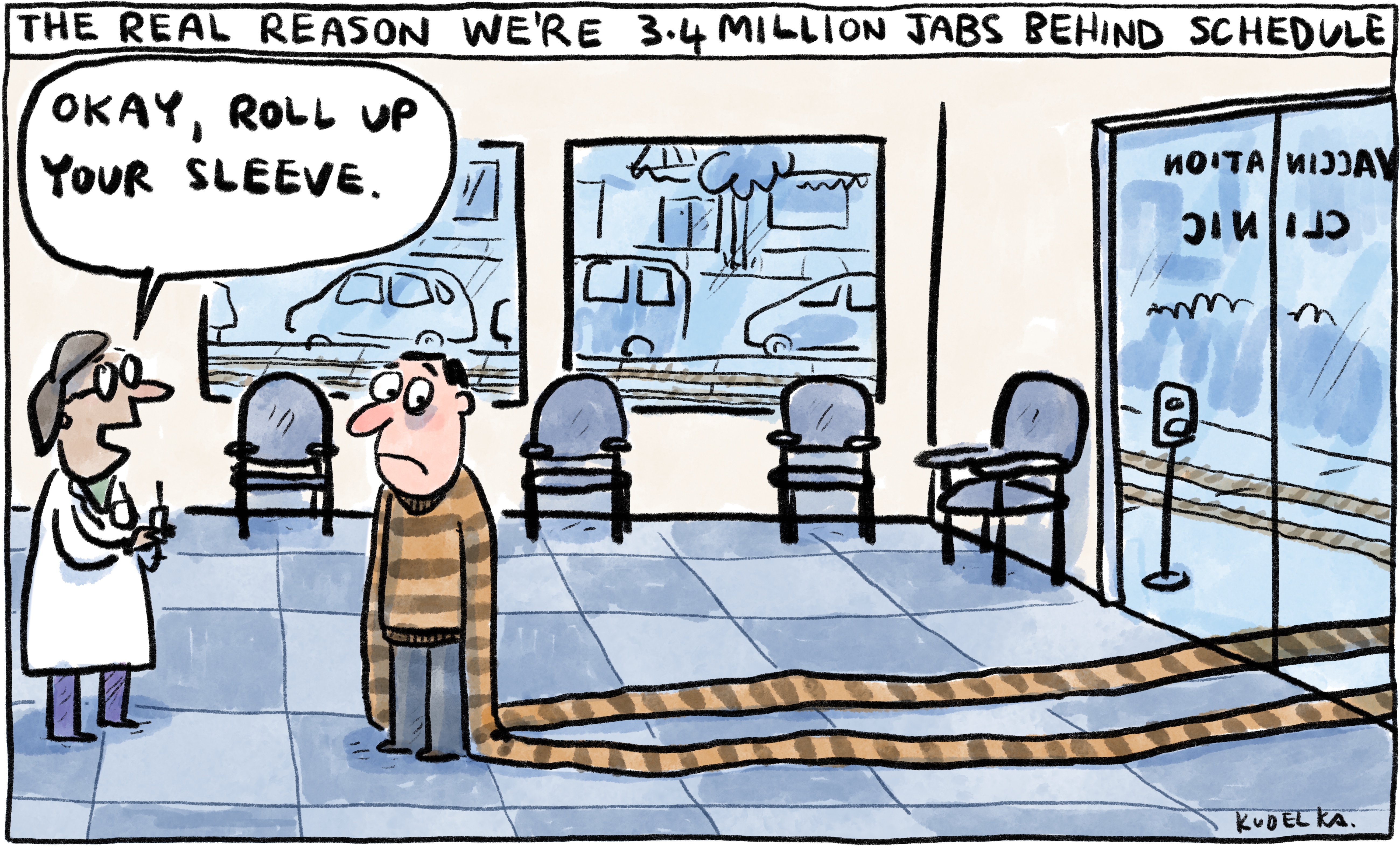 Jon Kudelka cartoon, April 3, 2021