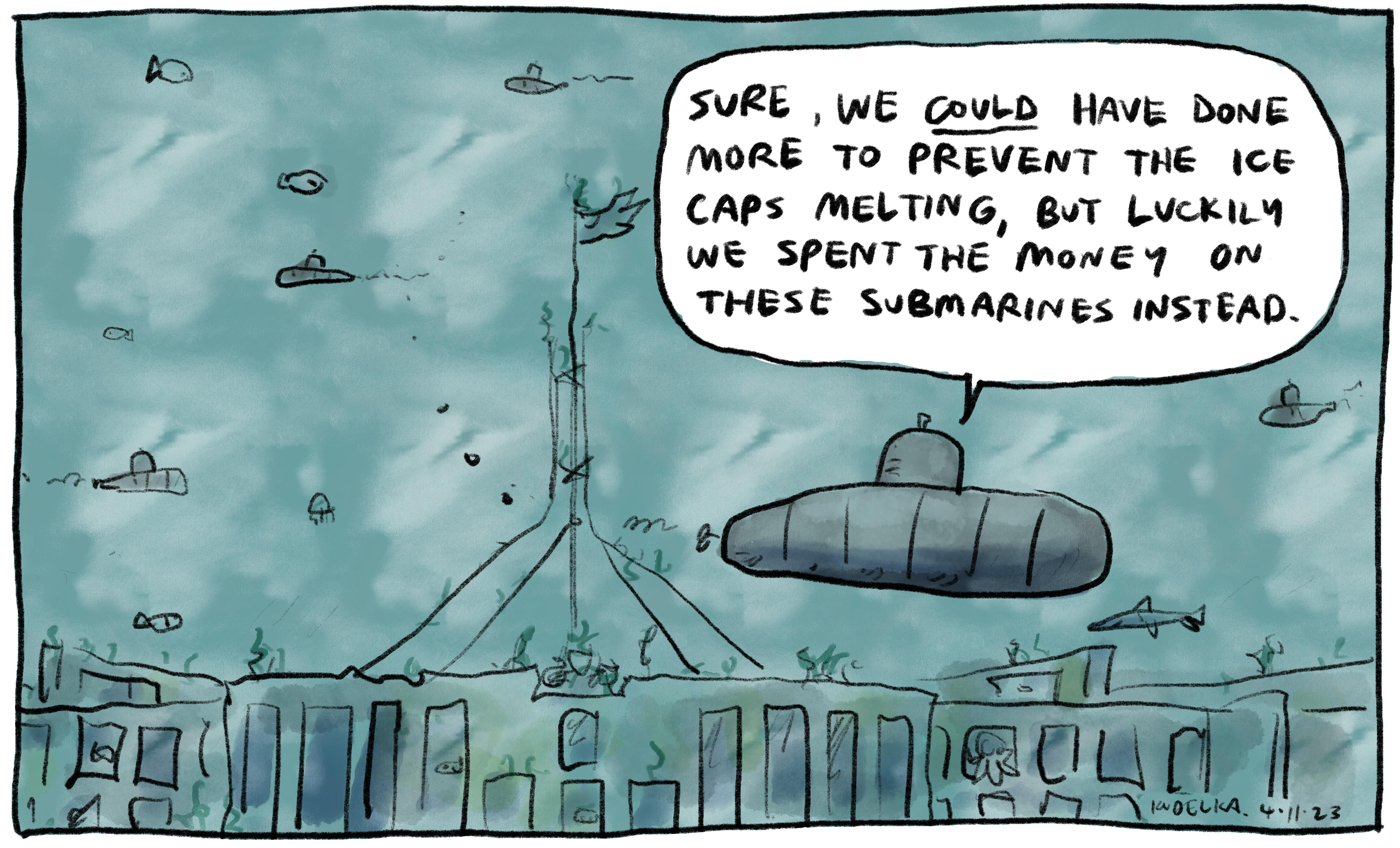 Jon Kudelka cartoon, November 4, 2023