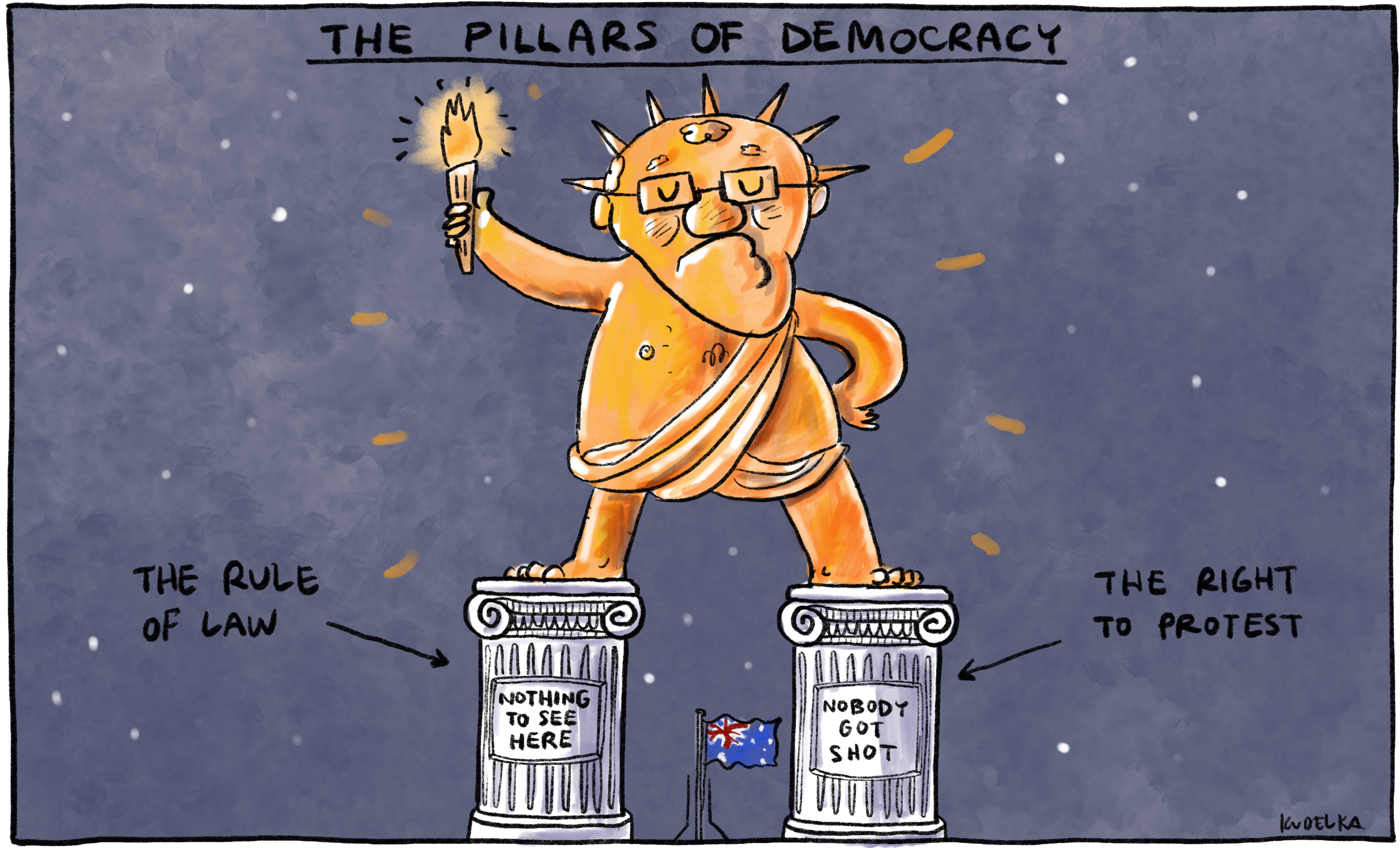 Jon Kudelka cartoon, March 20, 2021