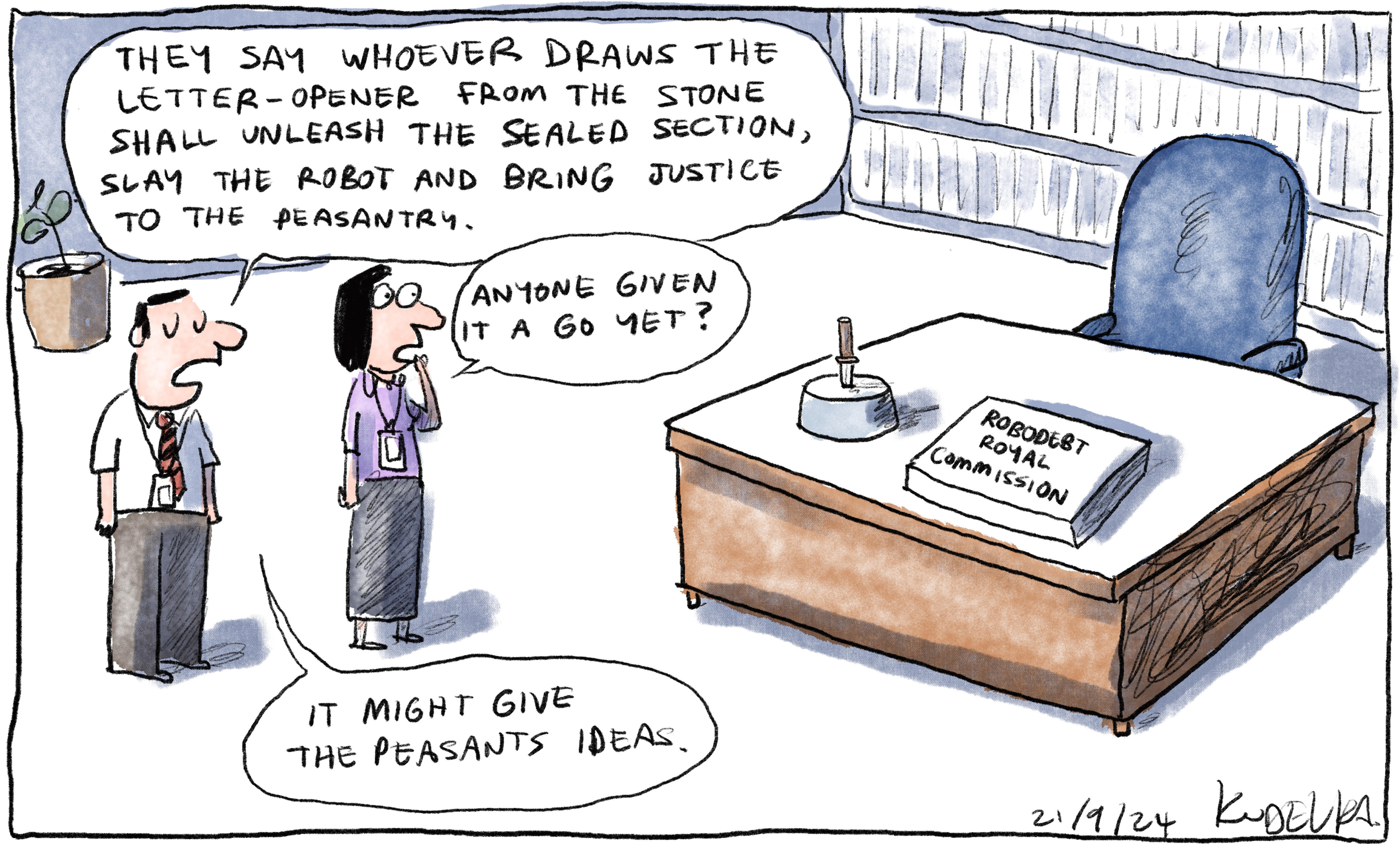 Jon Kudelka cartoon, September 21, 2024