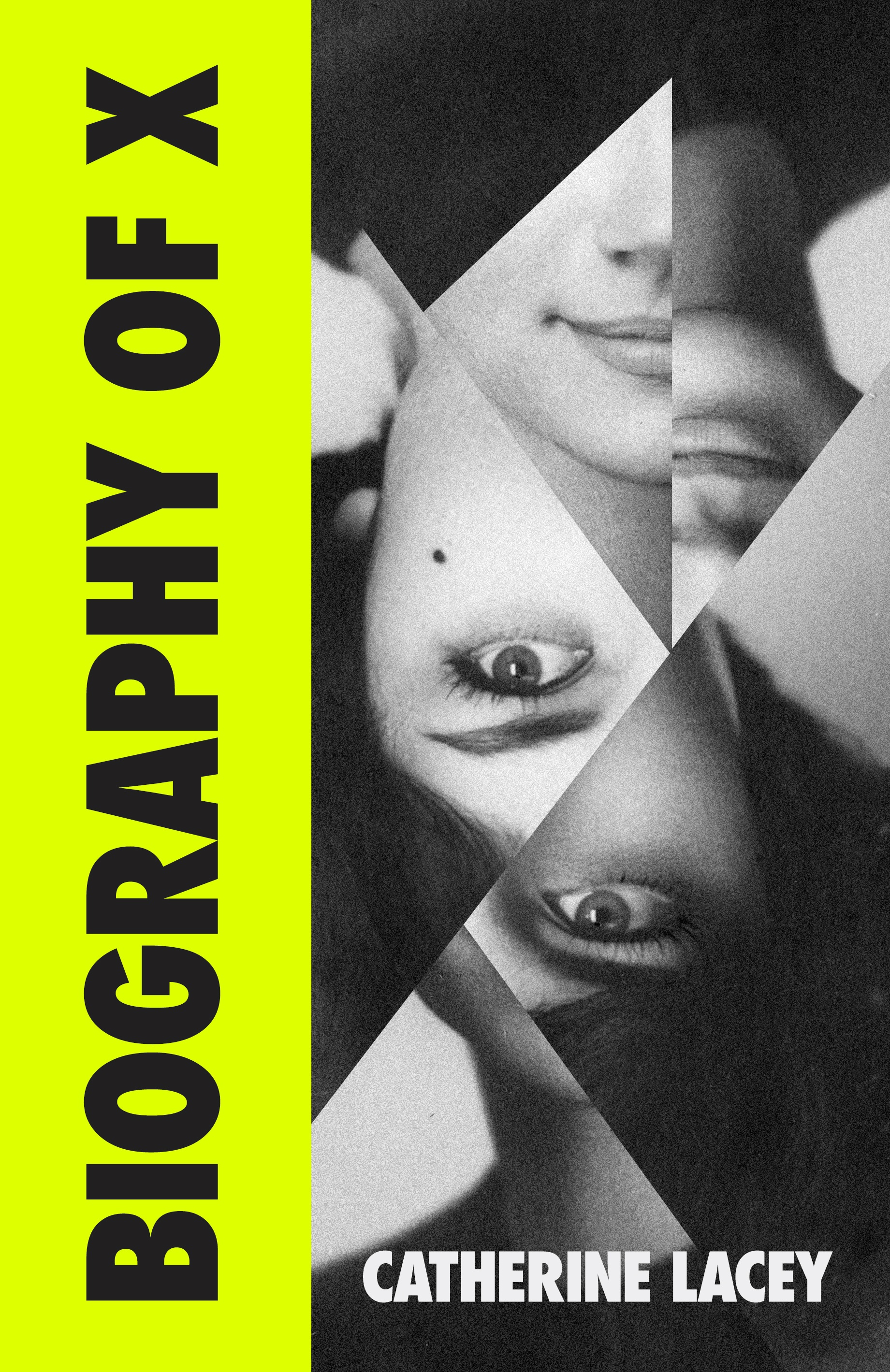 Book cover: A fragmented collage of portrait photographs.