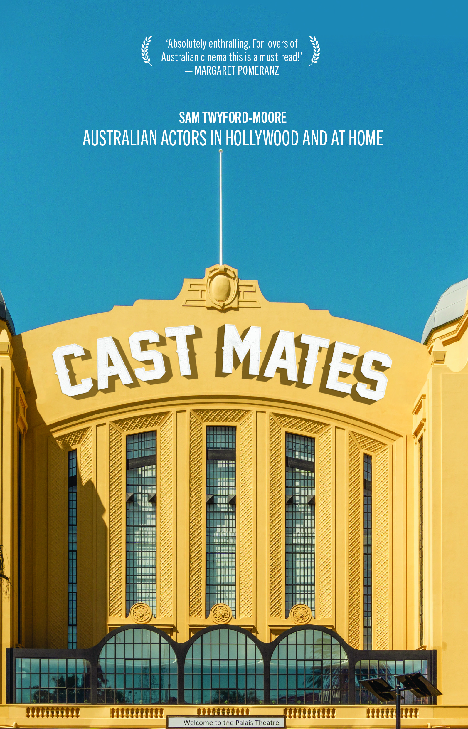 Book cover: Illustration of a film studio building underneath a blue sky.