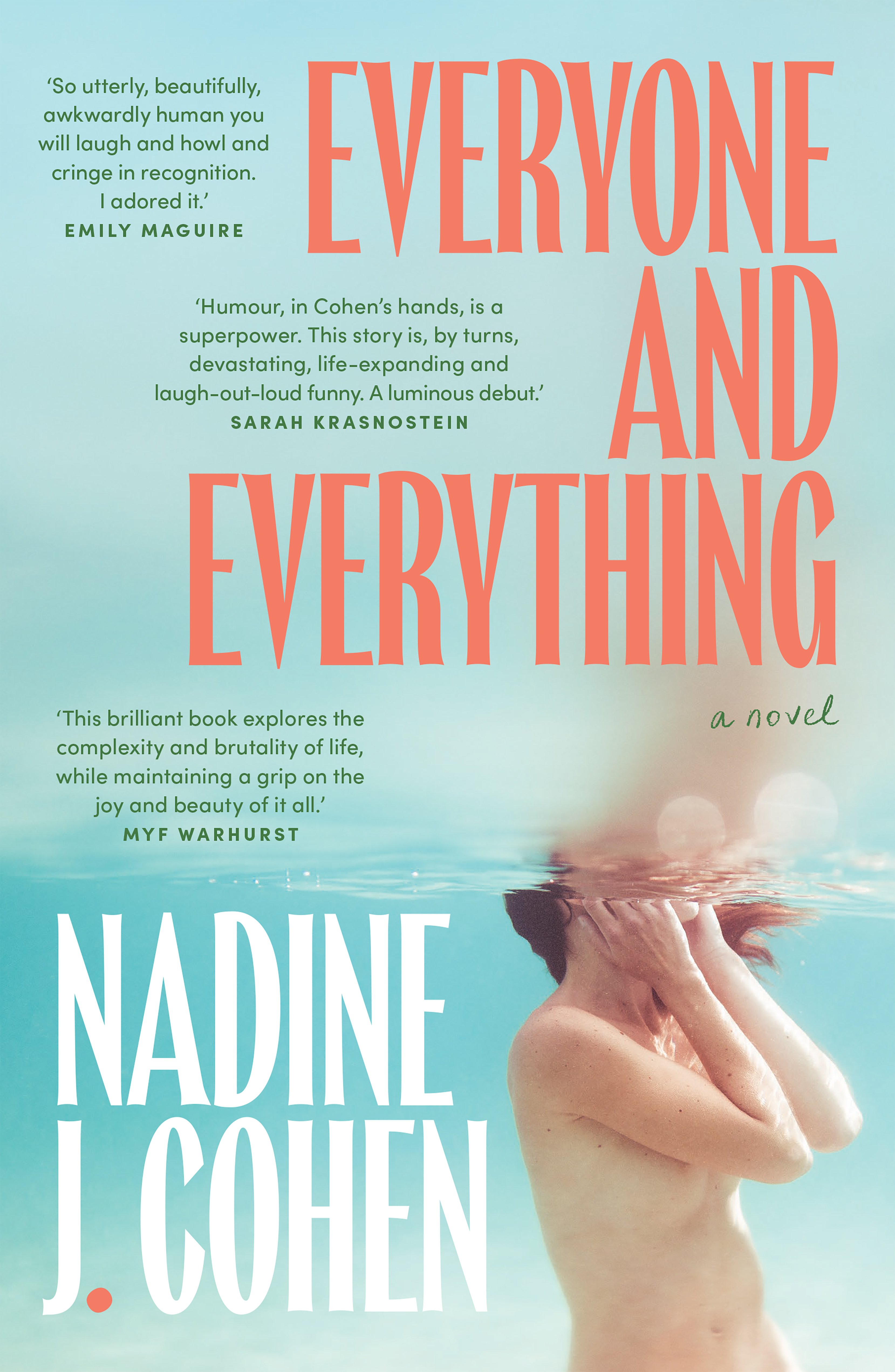 Book cover: a person’s body submerged underwater.