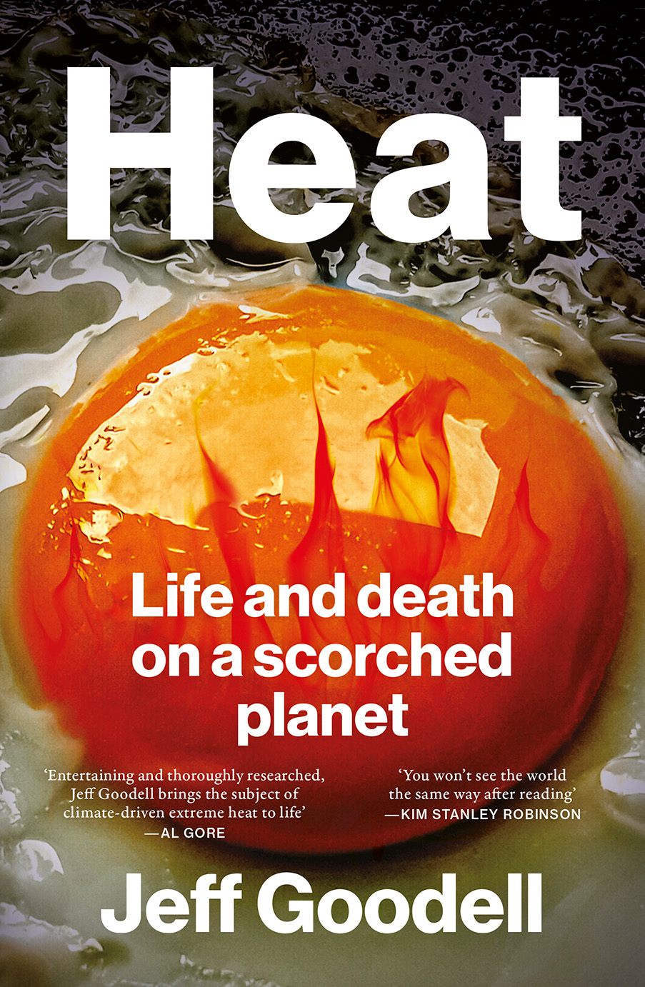 An egg frying on the earth.