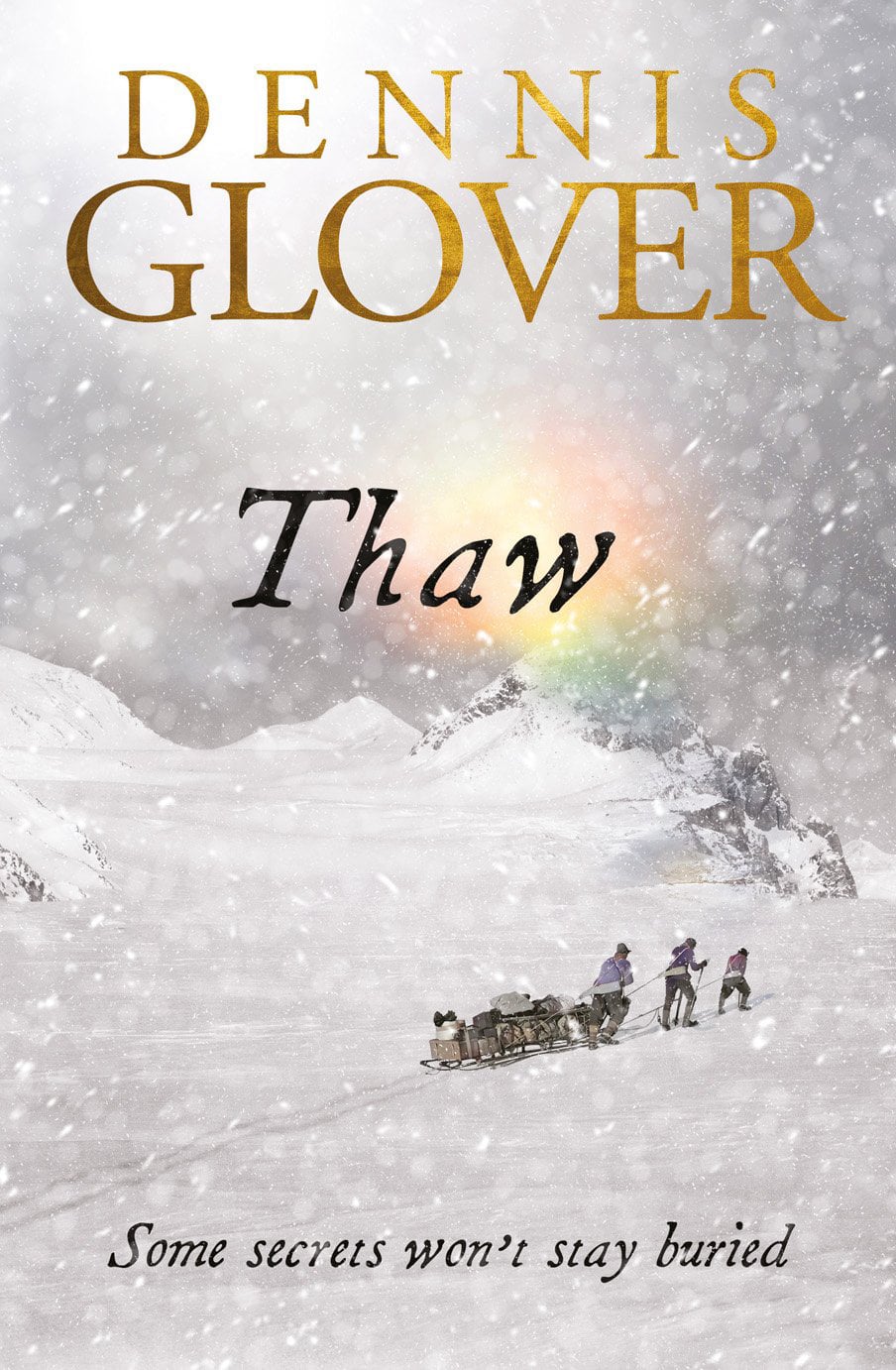 Illustration of several hikers pulling supplies through a blizzard.