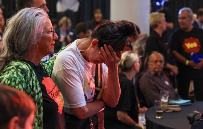 Yes supporters react with sadness to the referendum result