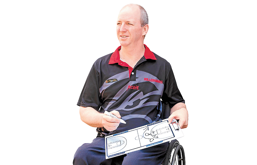 Honoured roller: Brendan Dowler, 50, wheelchair basketball coach