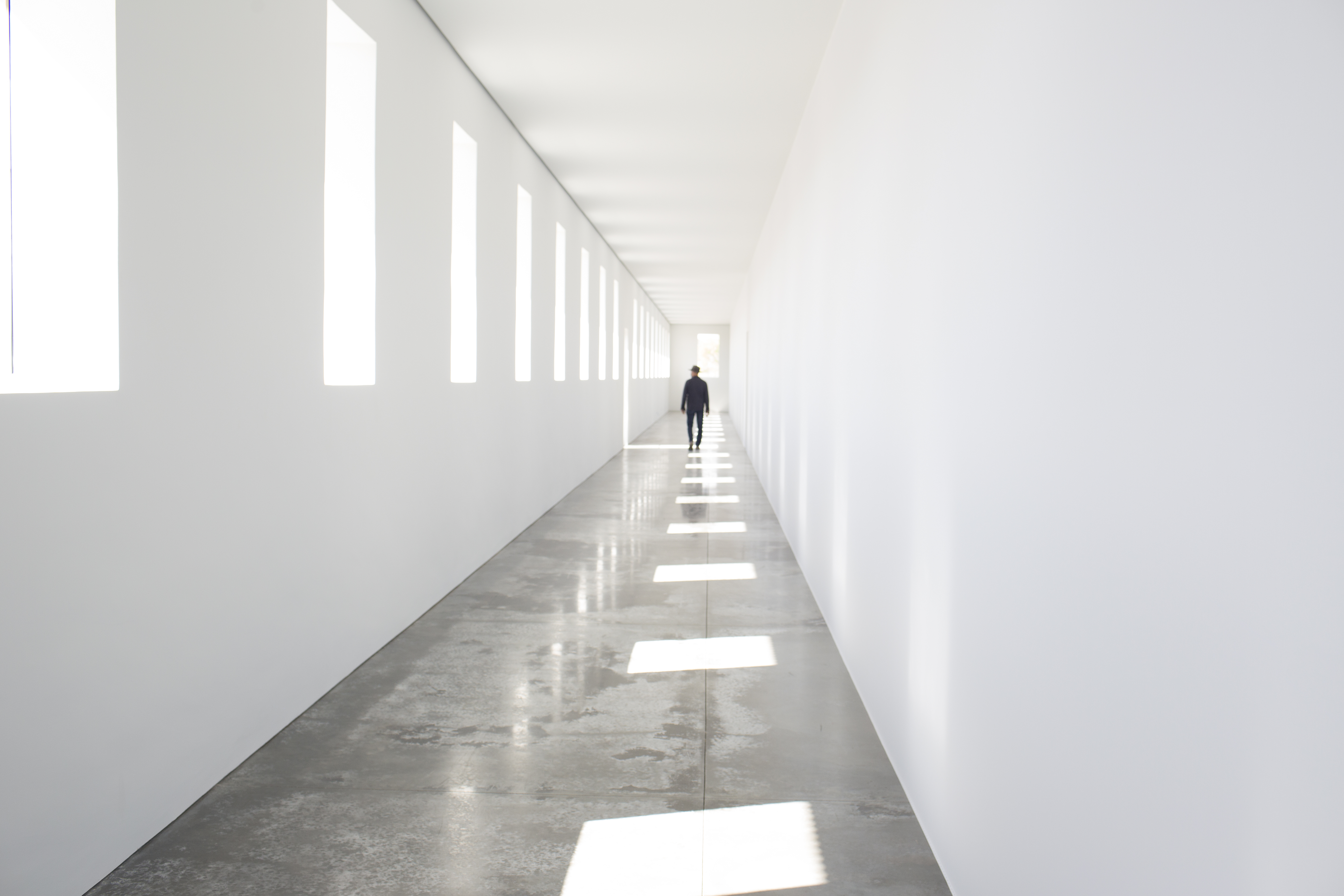 An installation by Robert Irwin at the Chinati Foundation.