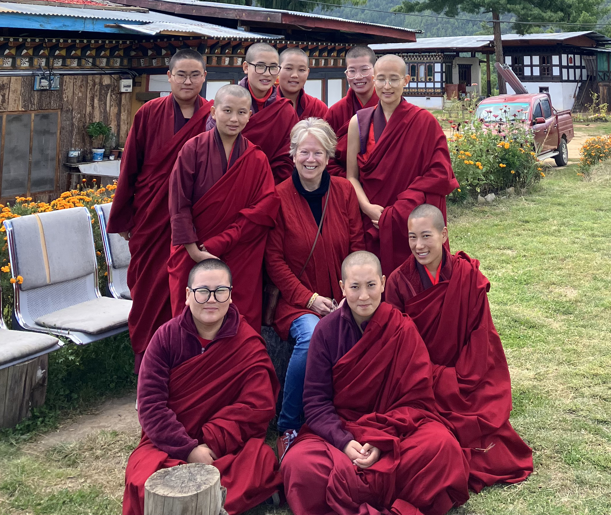 A group of nuns in traditional dress.