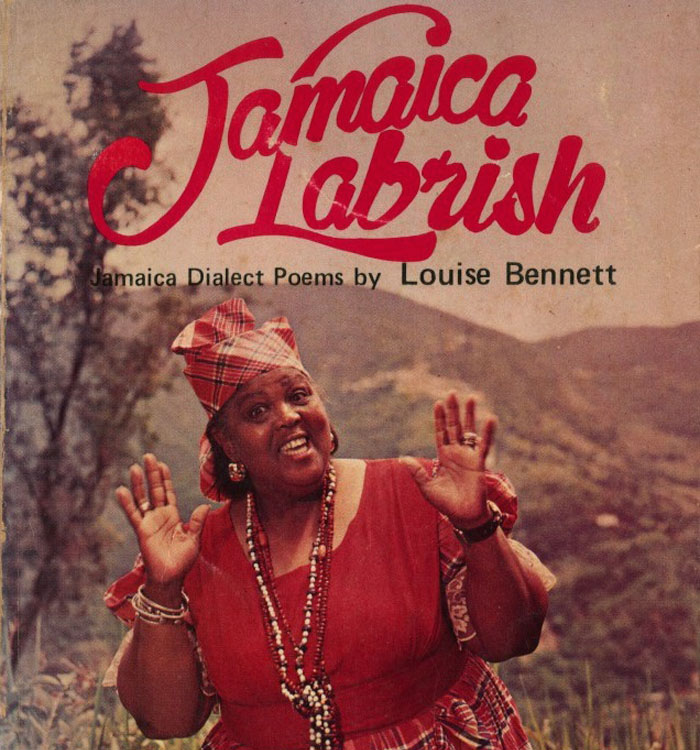 Cover: portrait photograph of a woman dressed in red and wearing several long beaded necklaces. She has her hands raised as she smiles, a rolling valley in the background.