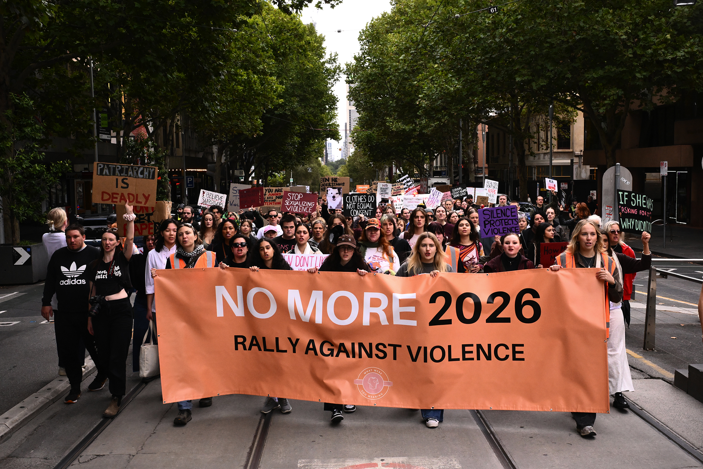 Dressed for battle at the ‘No More’ rally