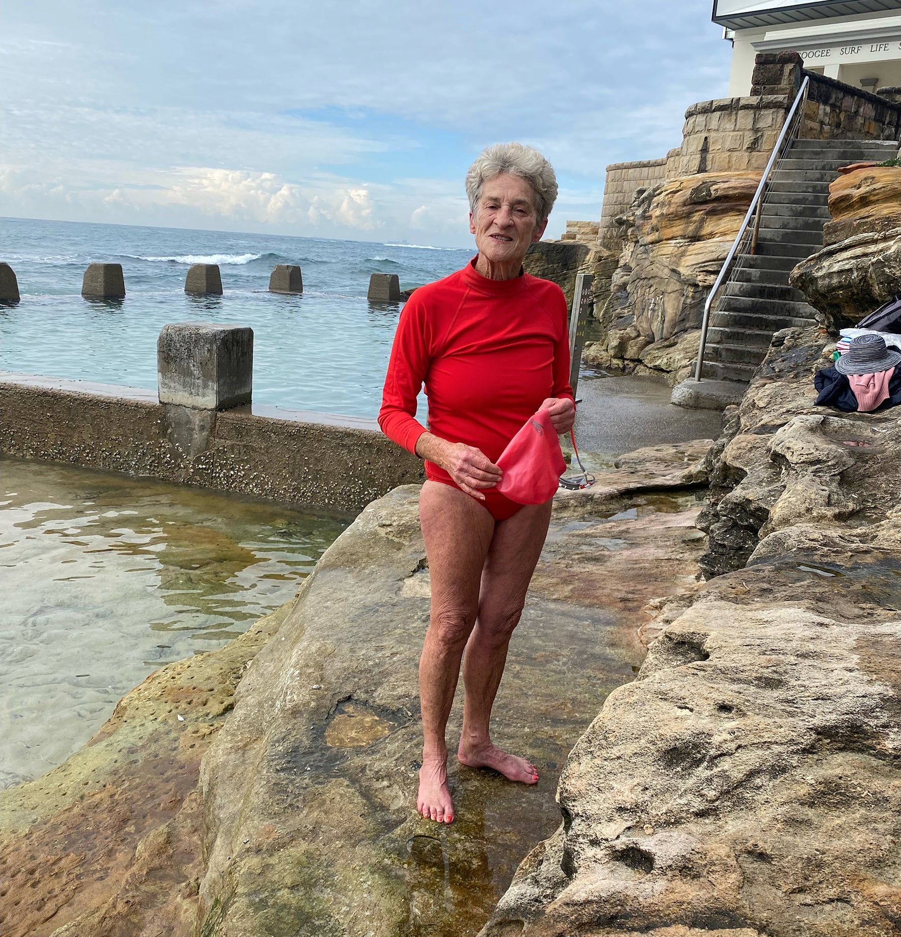 Lynne Spender swimming at Coogee. 