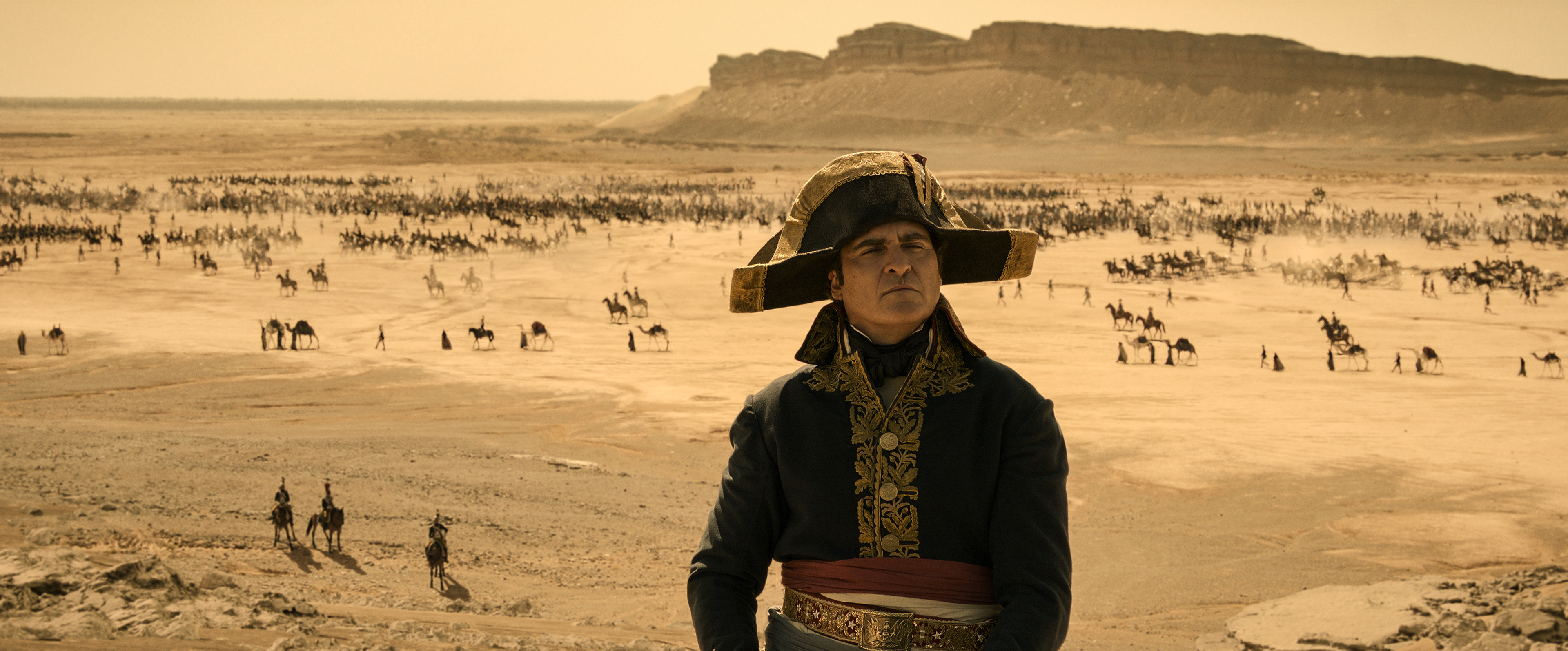 Joaquin Phoenix as Napoleon in Egypt.