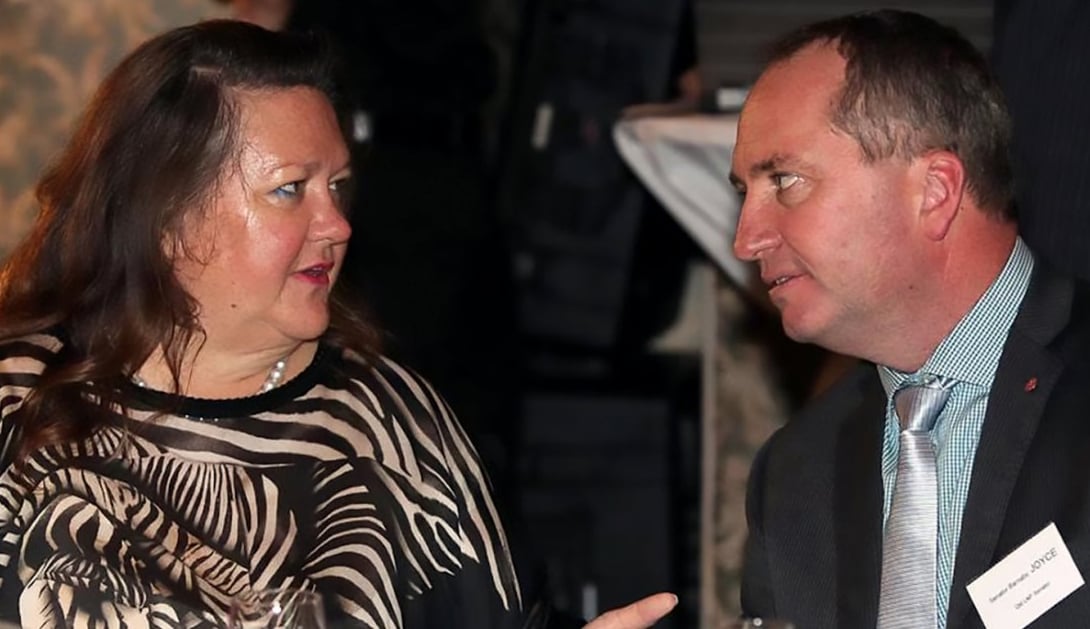 Gina Rinehart and Barnaby Joyce.