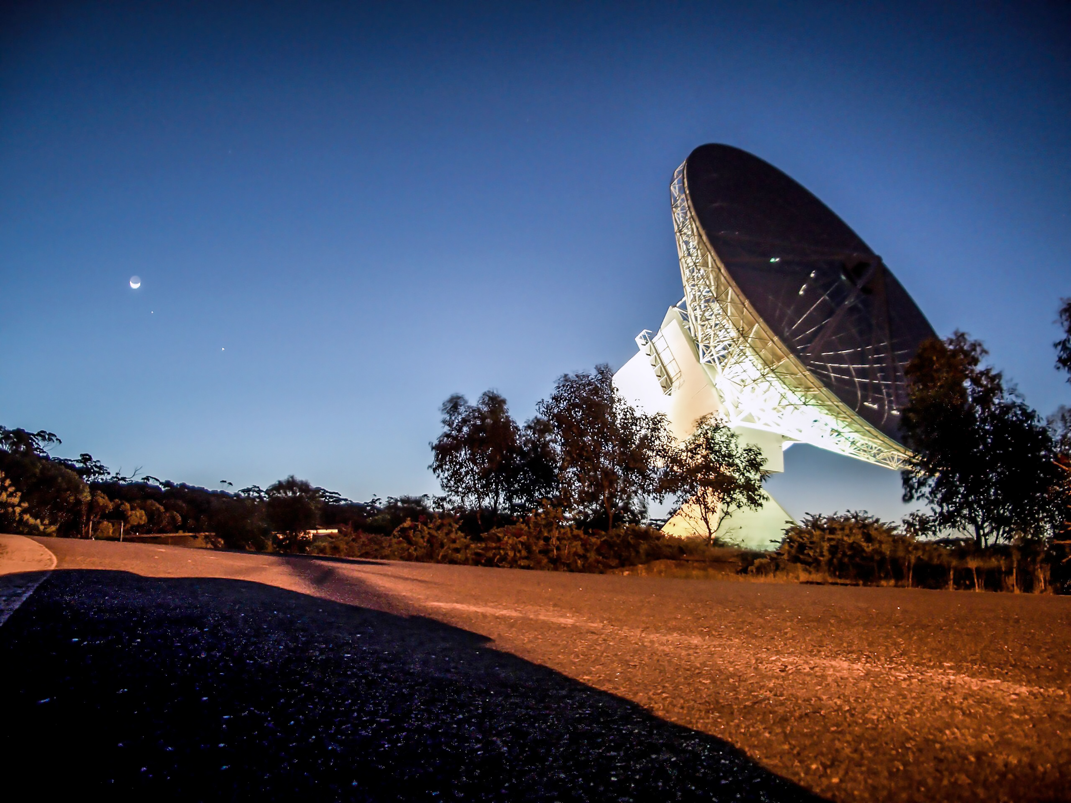 The ESA’s 35-metre dish, co-funded by the ASA, near New Norcia, Western Australia.