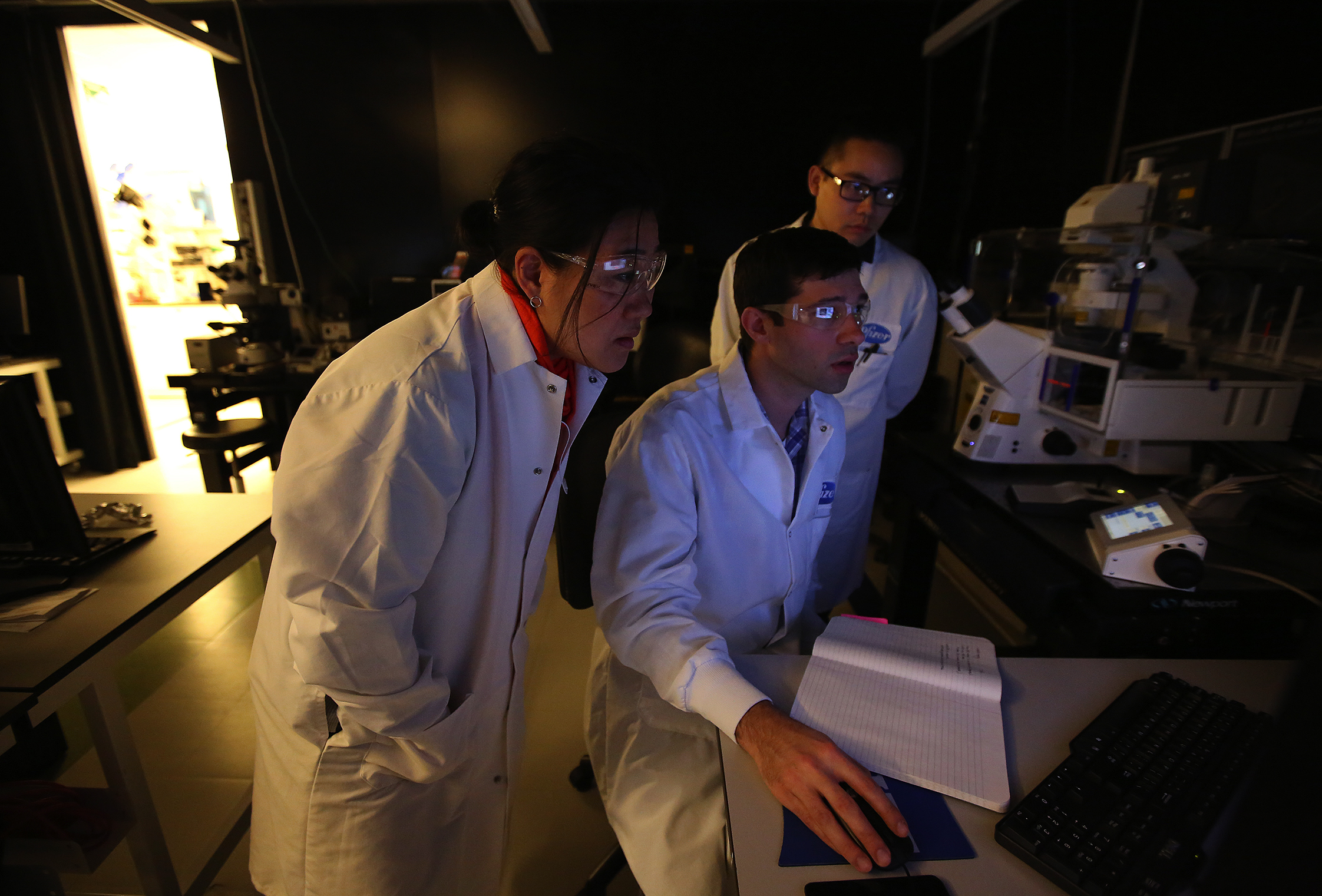 Pfizer scientists imaging Alzheimer’s amyloid plaques.