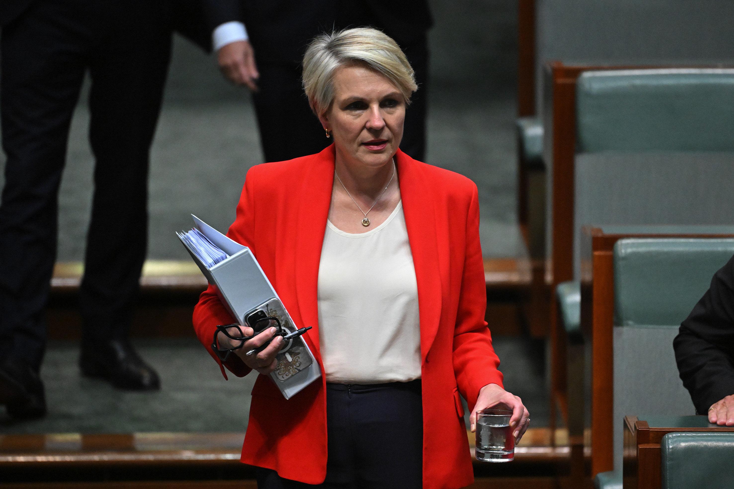 Tanya Plibersek in a red blazer.