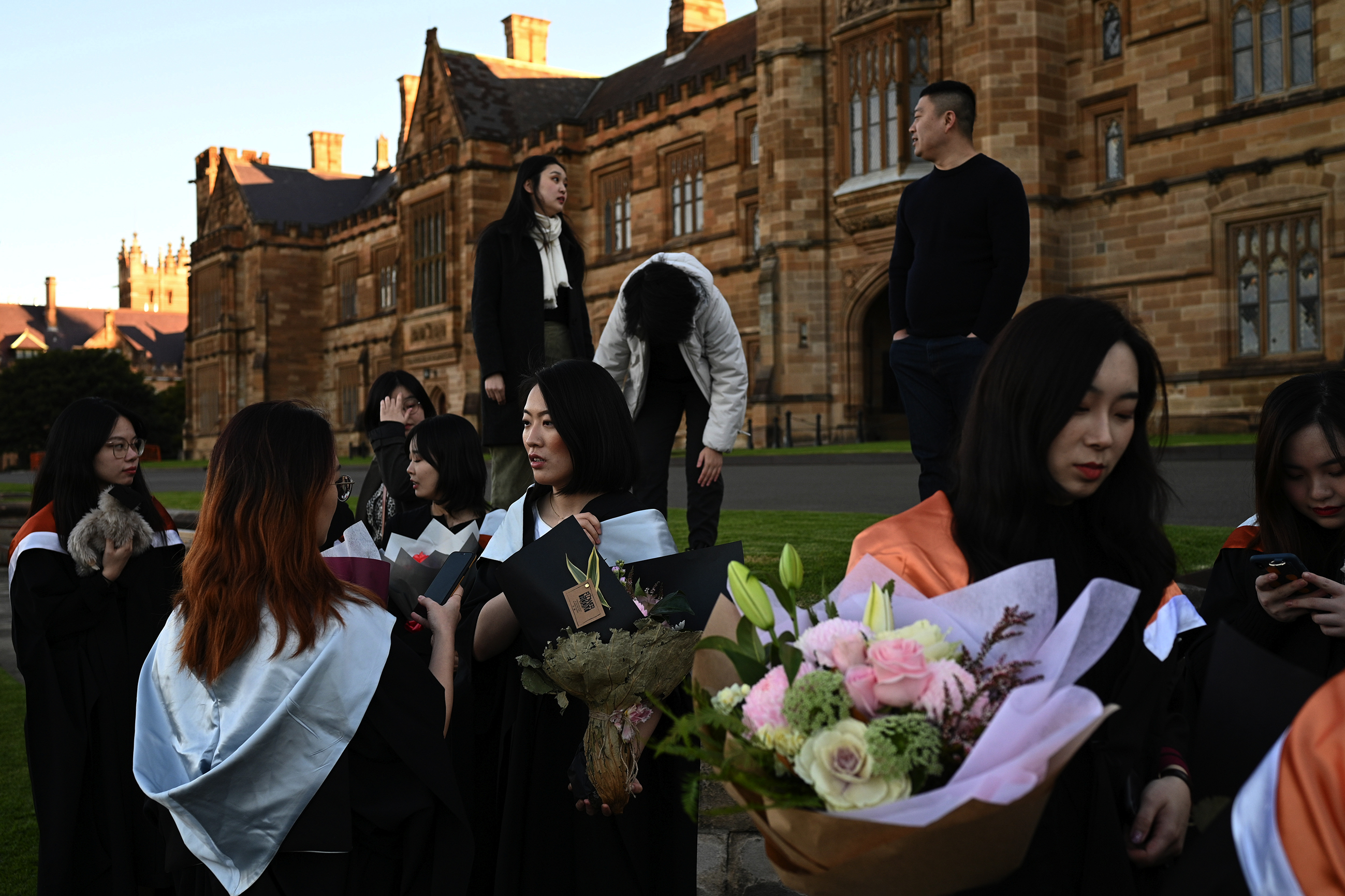 International students on graduation day at Sydney University.
