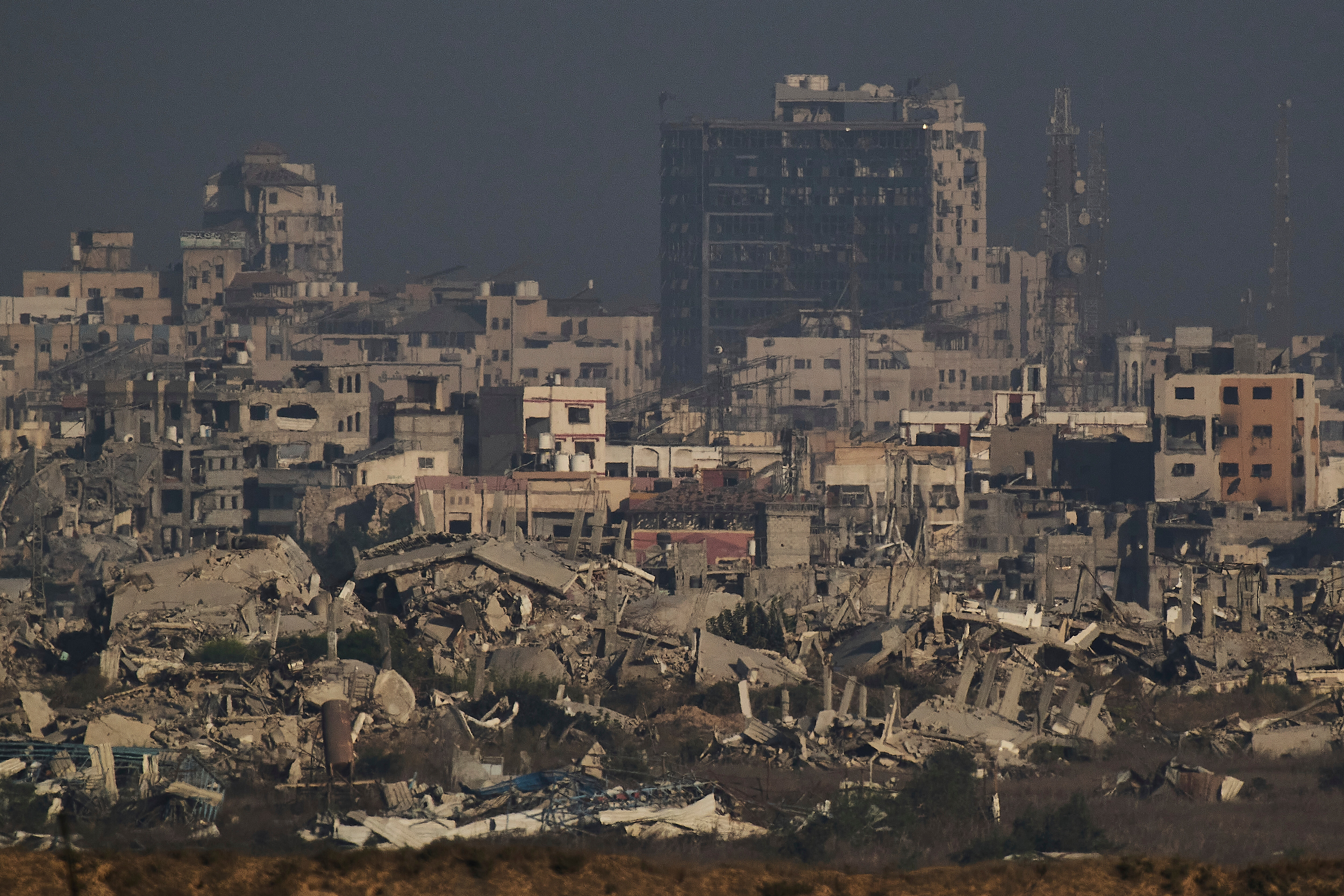 Destroyed buildings in the northern Gaza Strip.