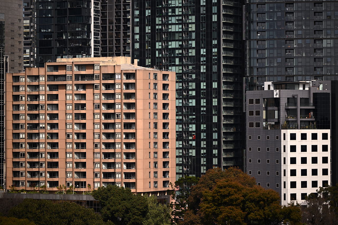 Apartment buildings in the Melbourne CBD. 