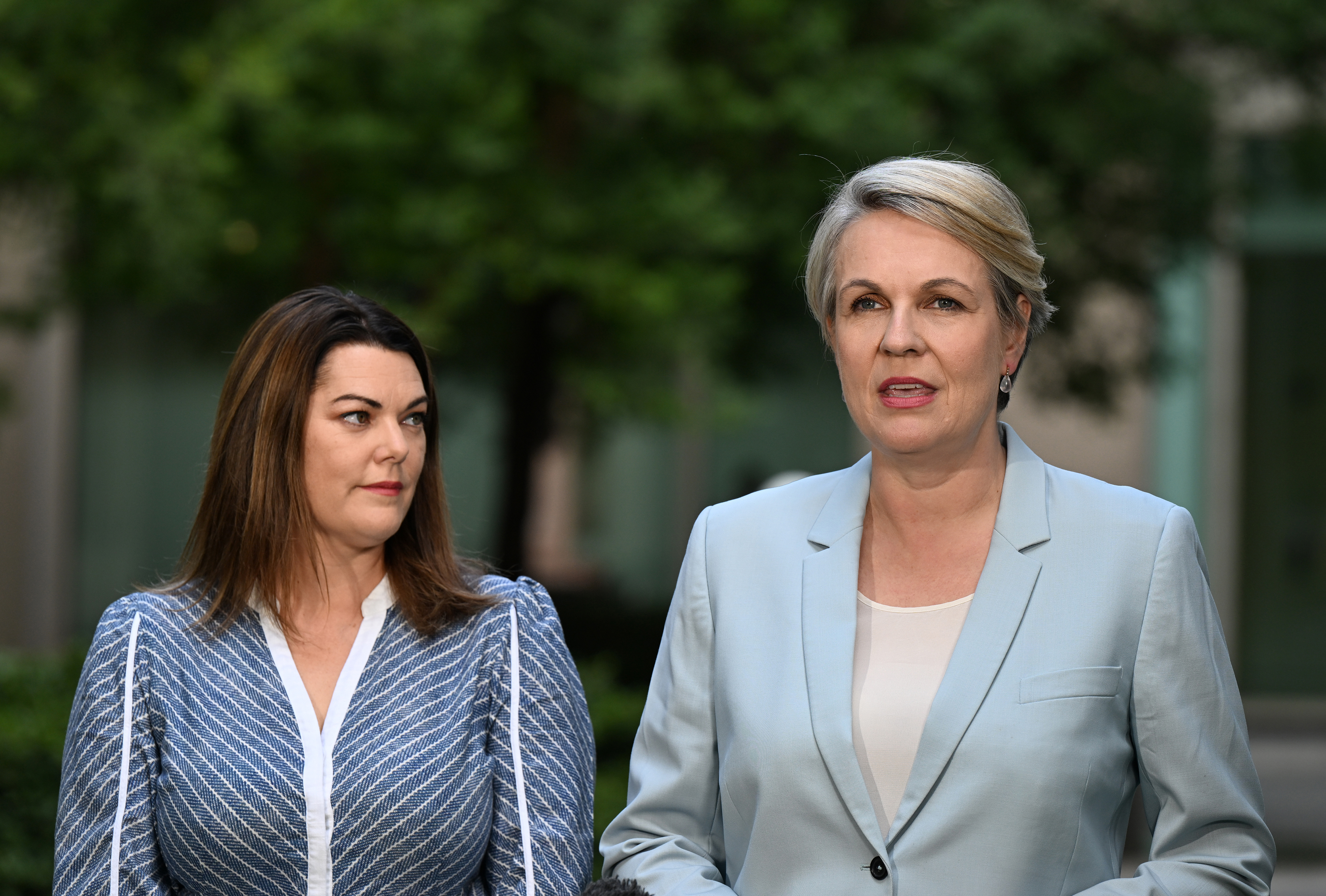 Greens Senator Sarah Hanson-Young and Environment Minister Tanya Plibersek.