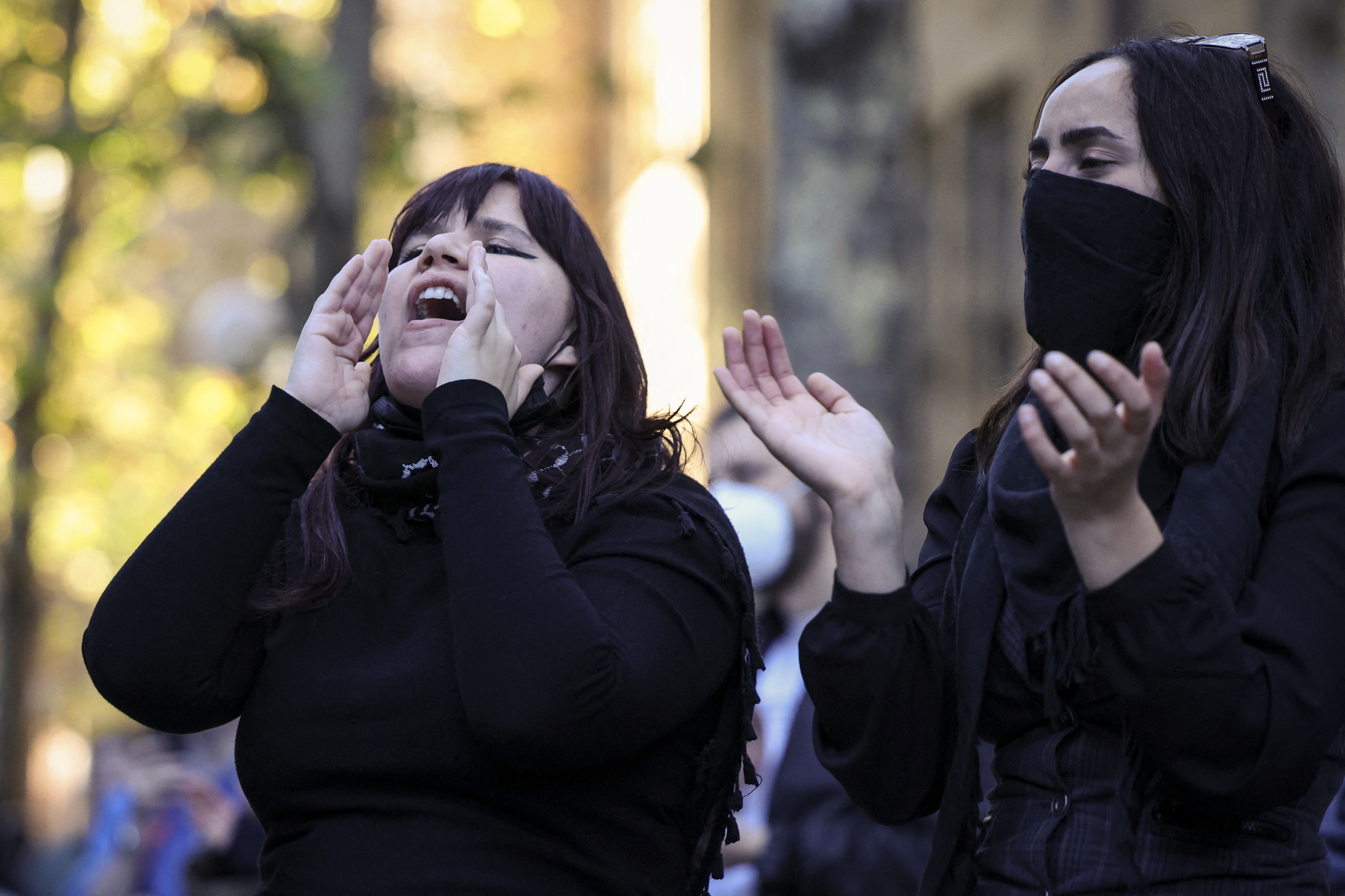 Pro-Palestinian students protest at the Arts West Building at the University of Melbourne. 