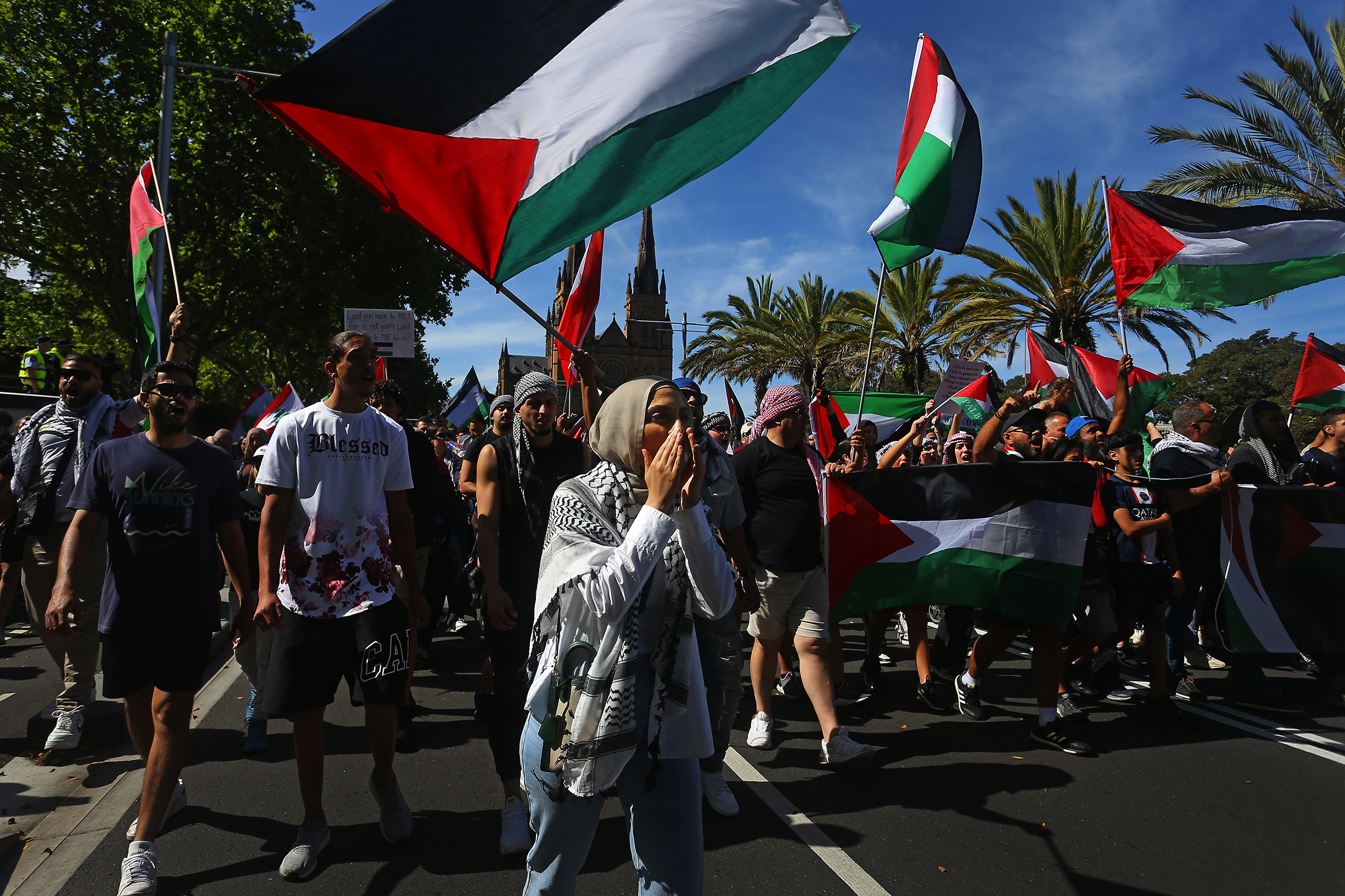 A Free Palestine march.