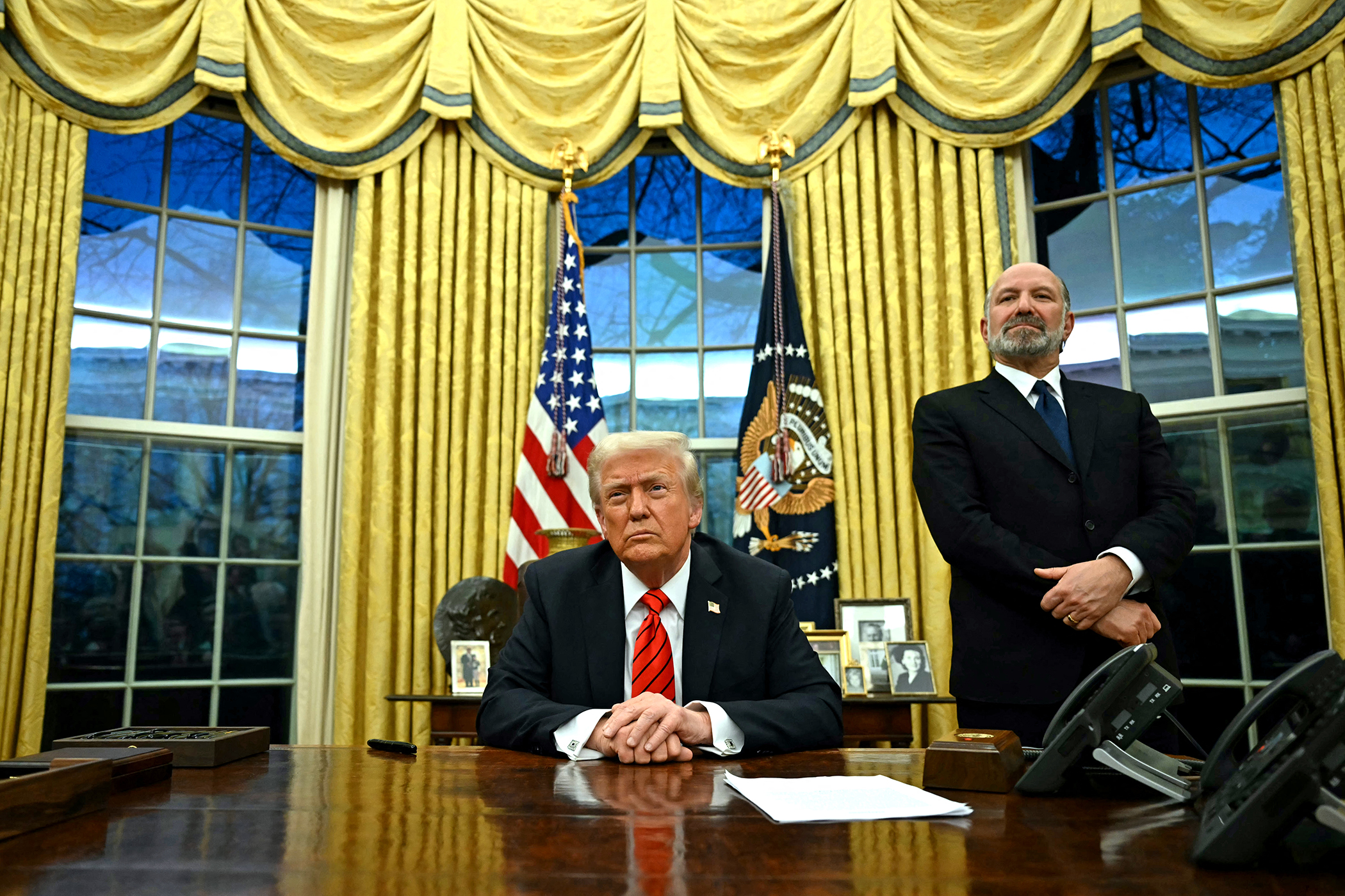 Donald Trump in the Oval Office.
