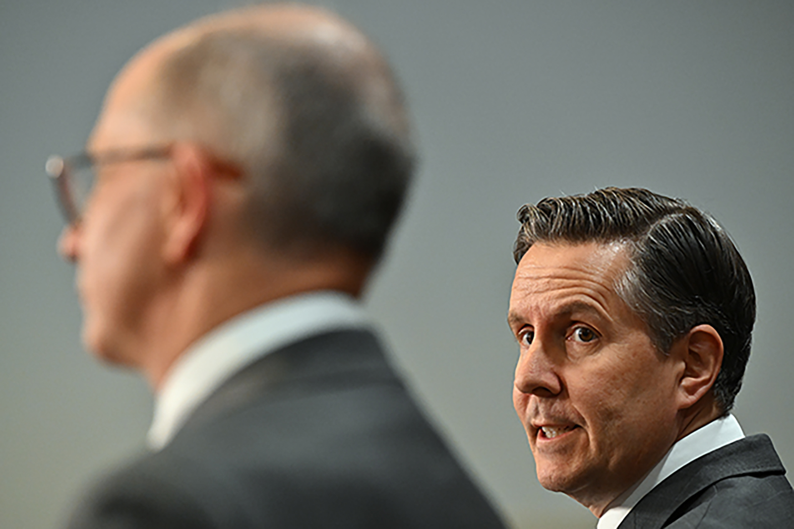 Health Minister Mark Butler (right) with the chief medical officer, Paul Kelly.