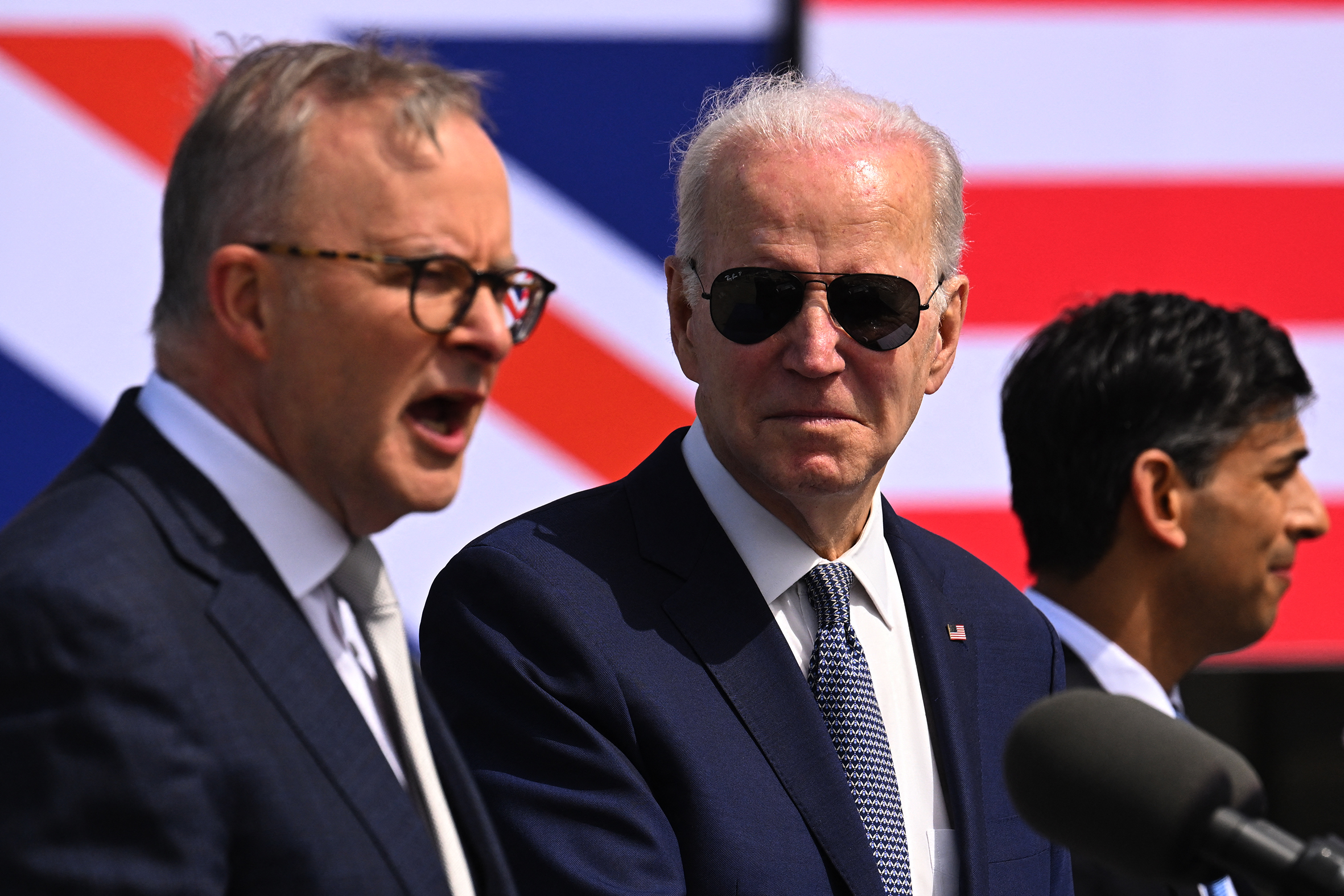 Prime Minister Anthony Albanese and US President Joe Biden during a 2023 AUKUS summit. 