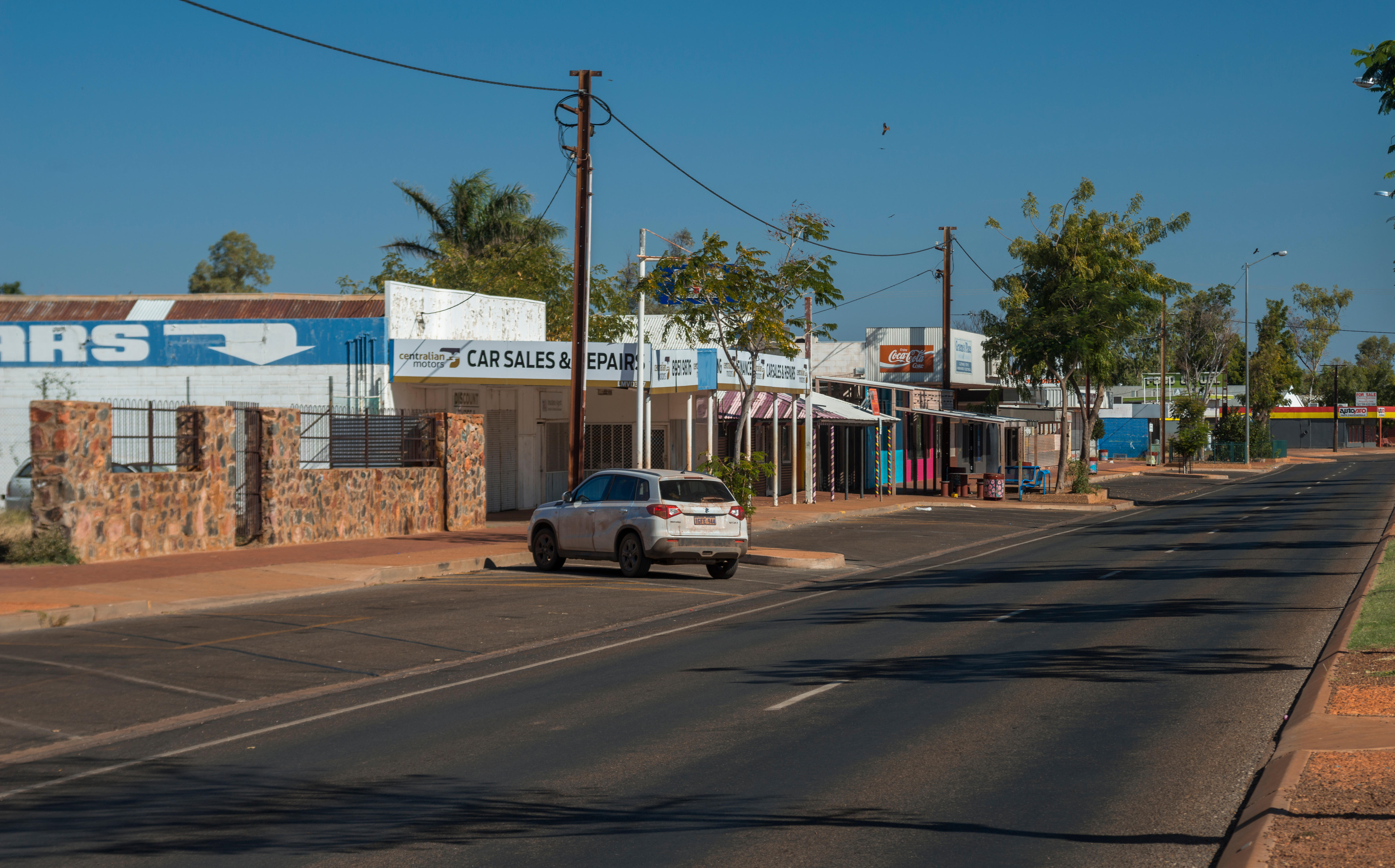 The main street of a small town.