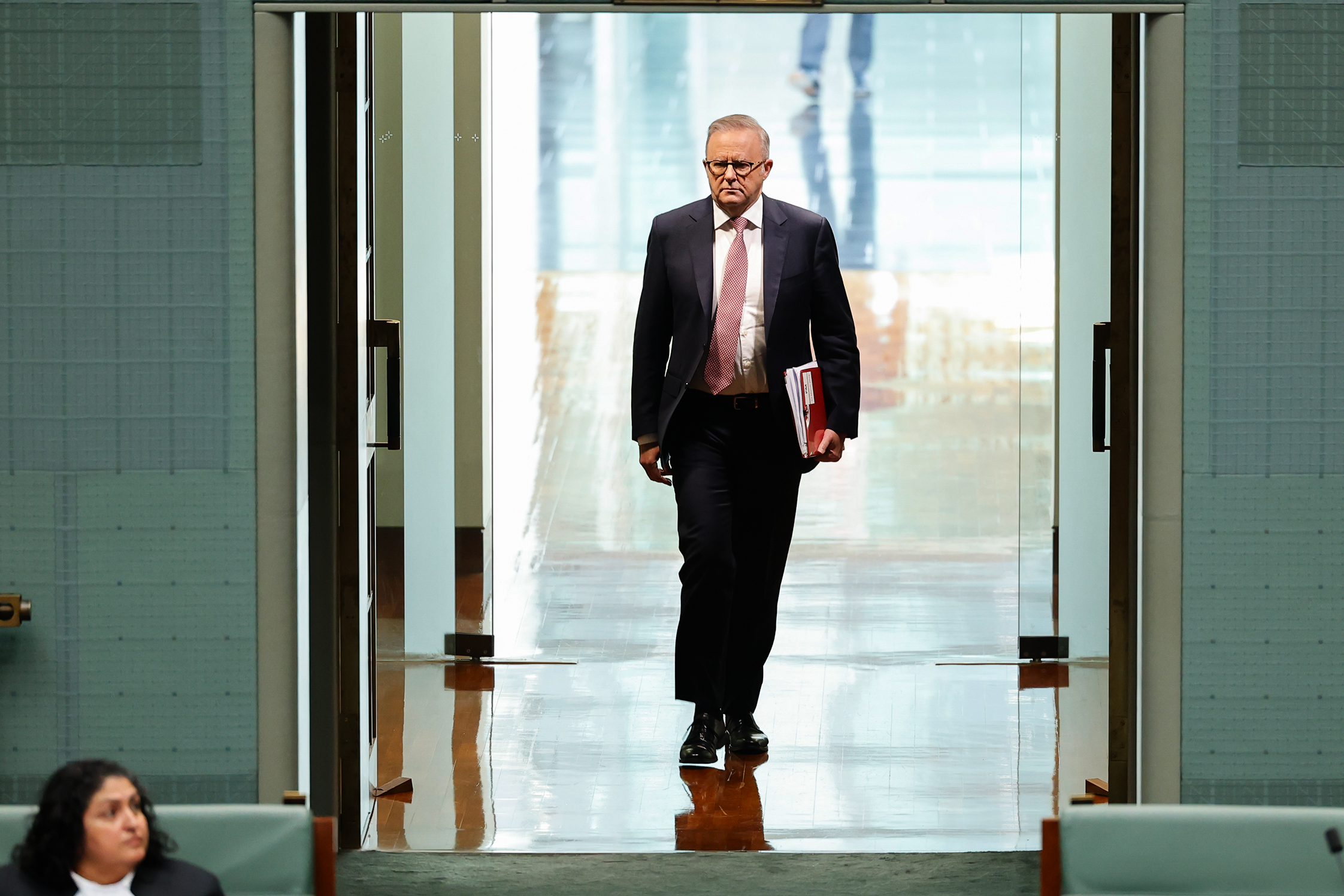 Prime Minister Anthony Albanese entering the lower house.