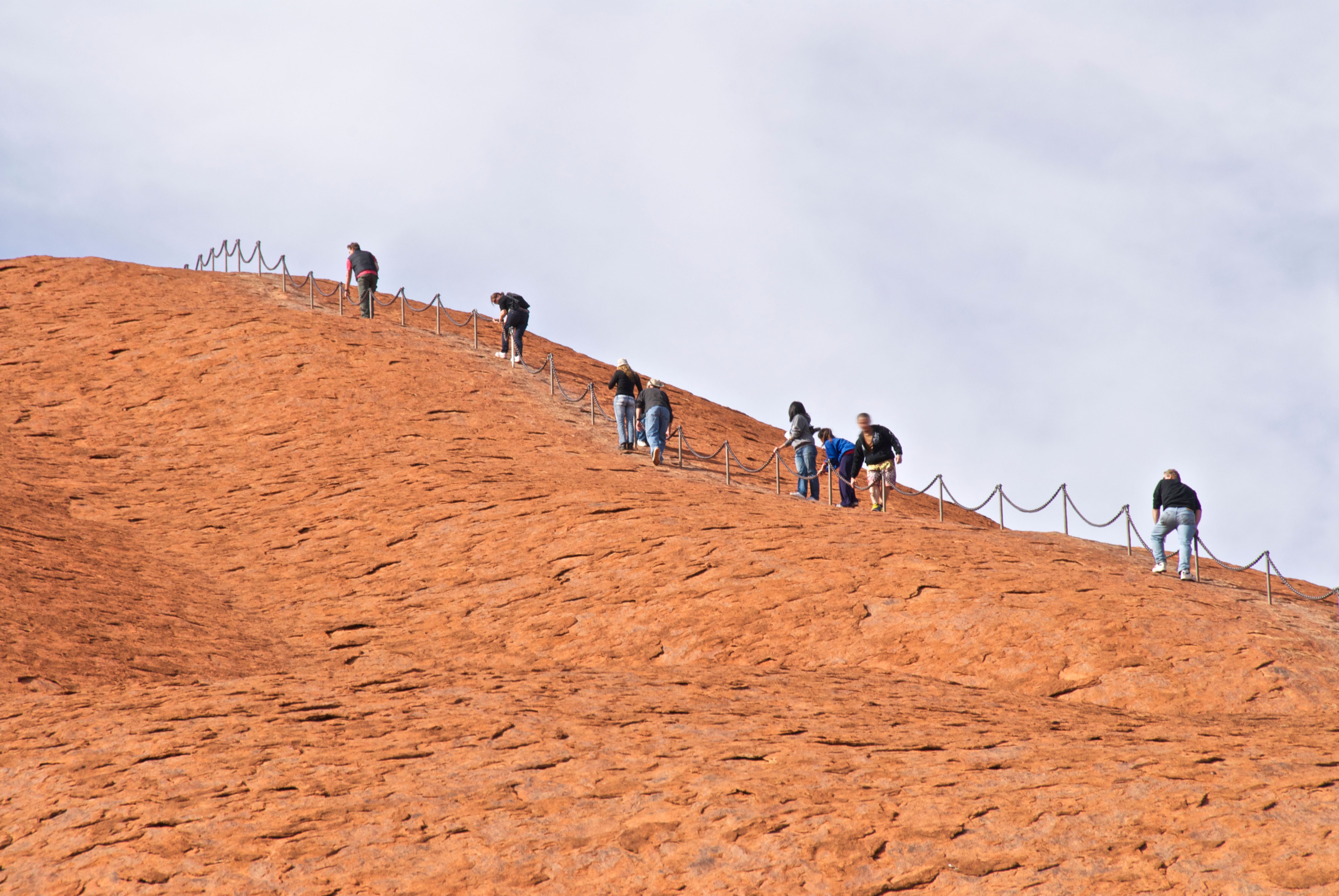 Cutting the climbing chains at Uluru