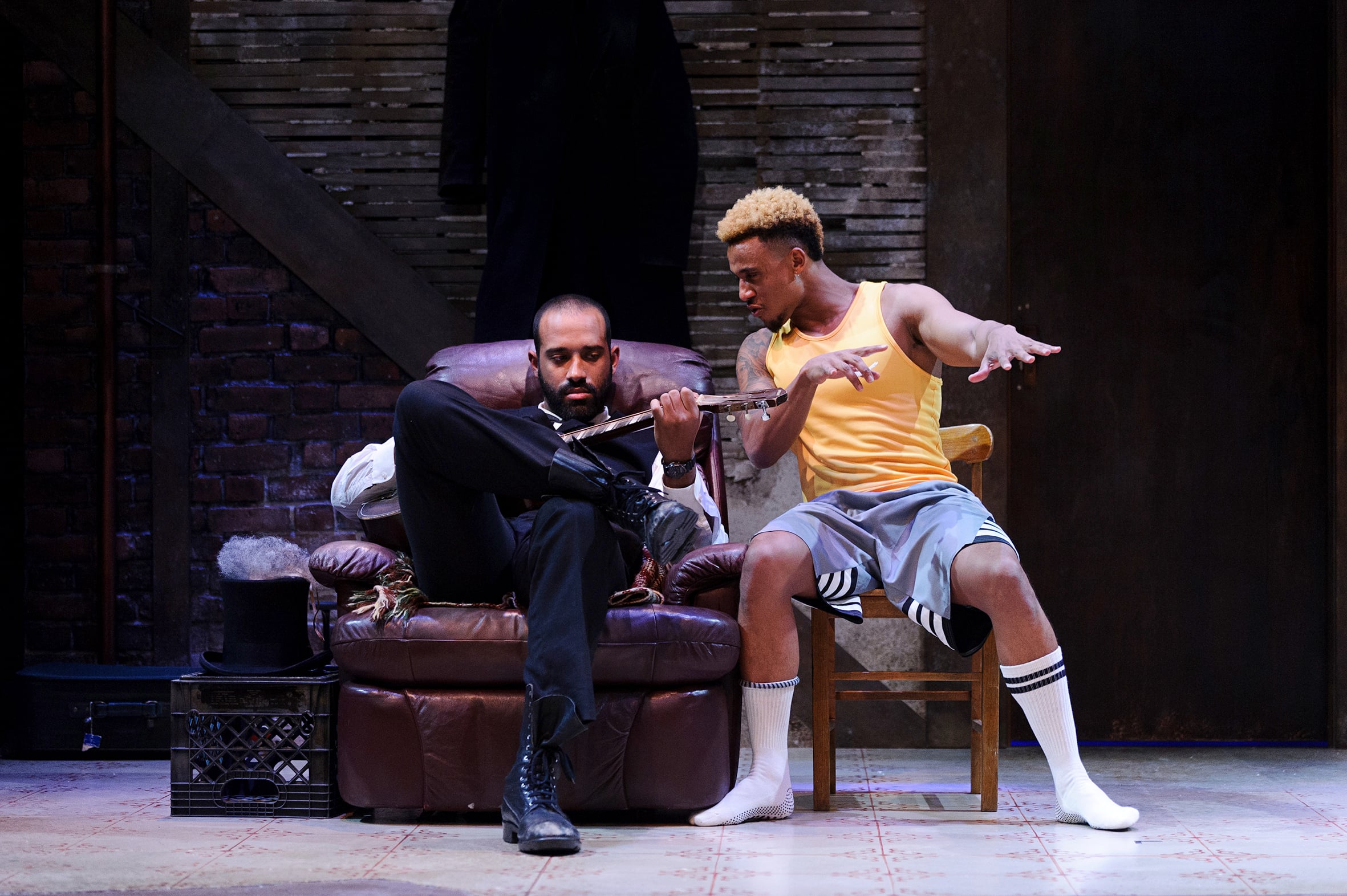 Damon Manns and Ras-Samuel in a scene from Topdog/Underdog.