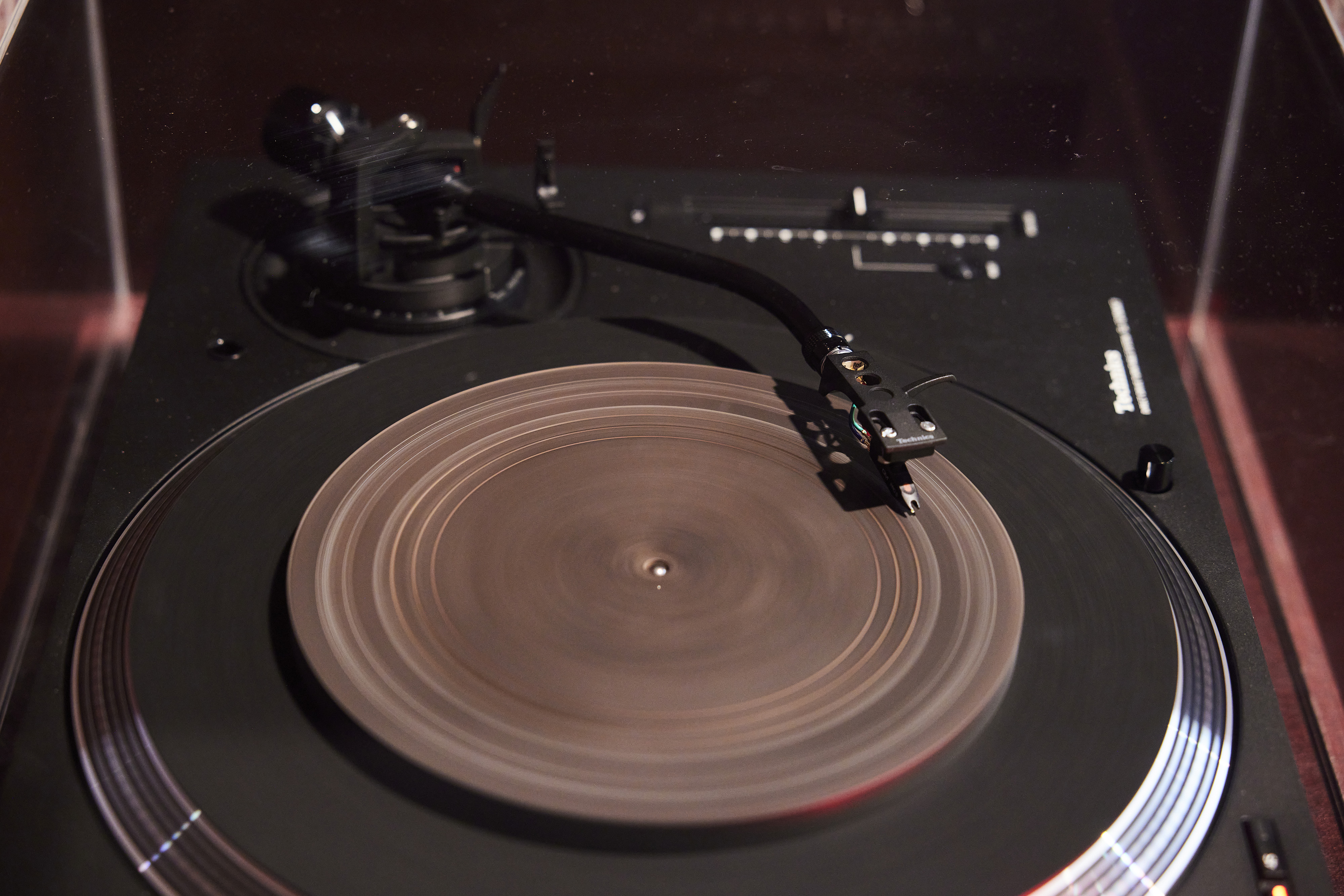 A spinning record.