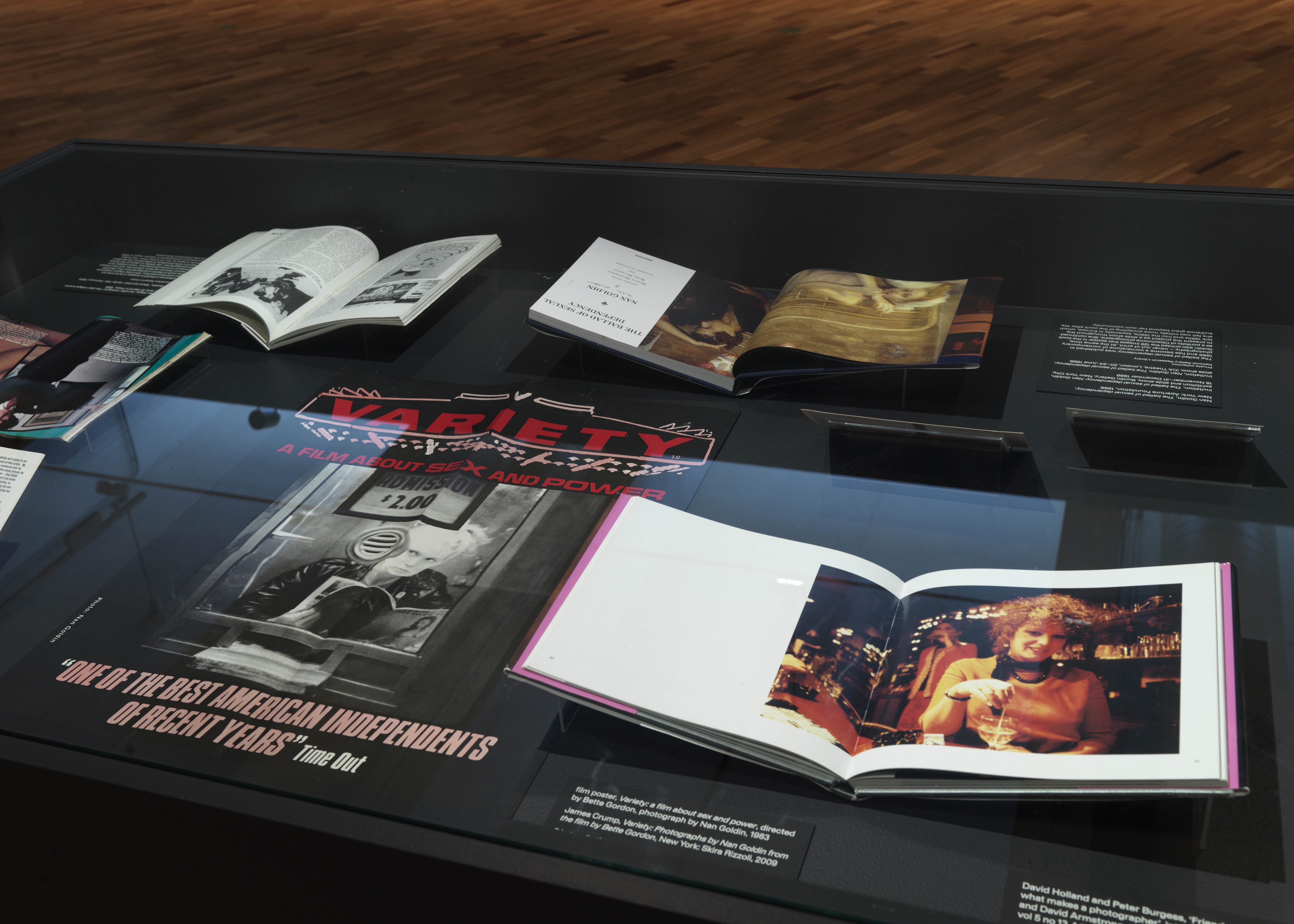 Open books on exhibit.