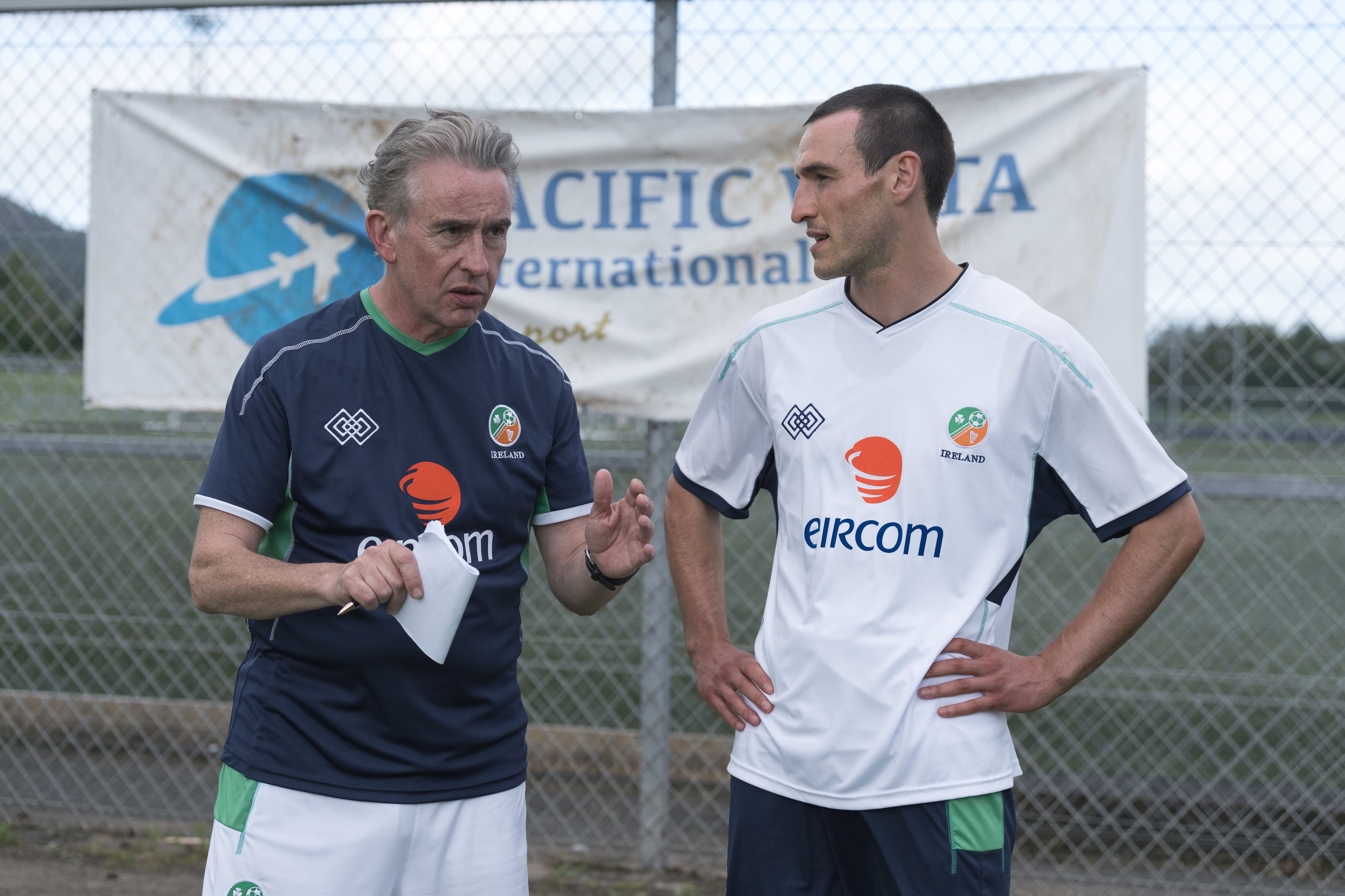 Steve Coogan and Éanna Hardwicke in a scene from Saipan.