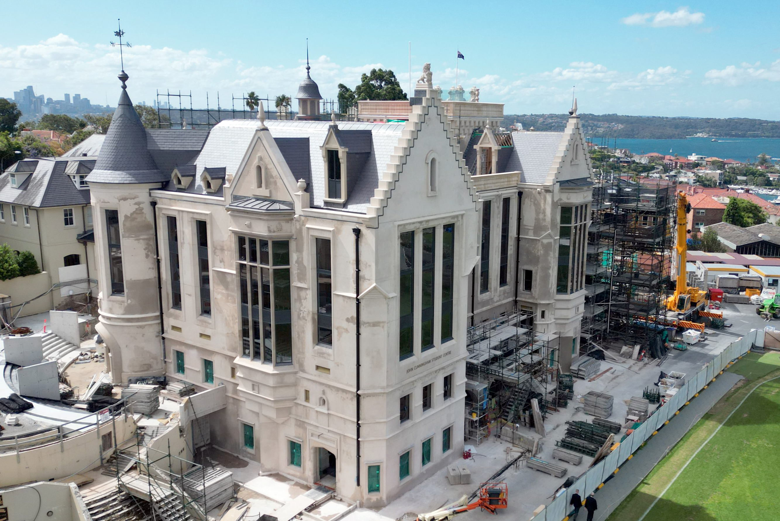 The under-construction John Cunningham Student Centre at The Scots College in Sydney. 