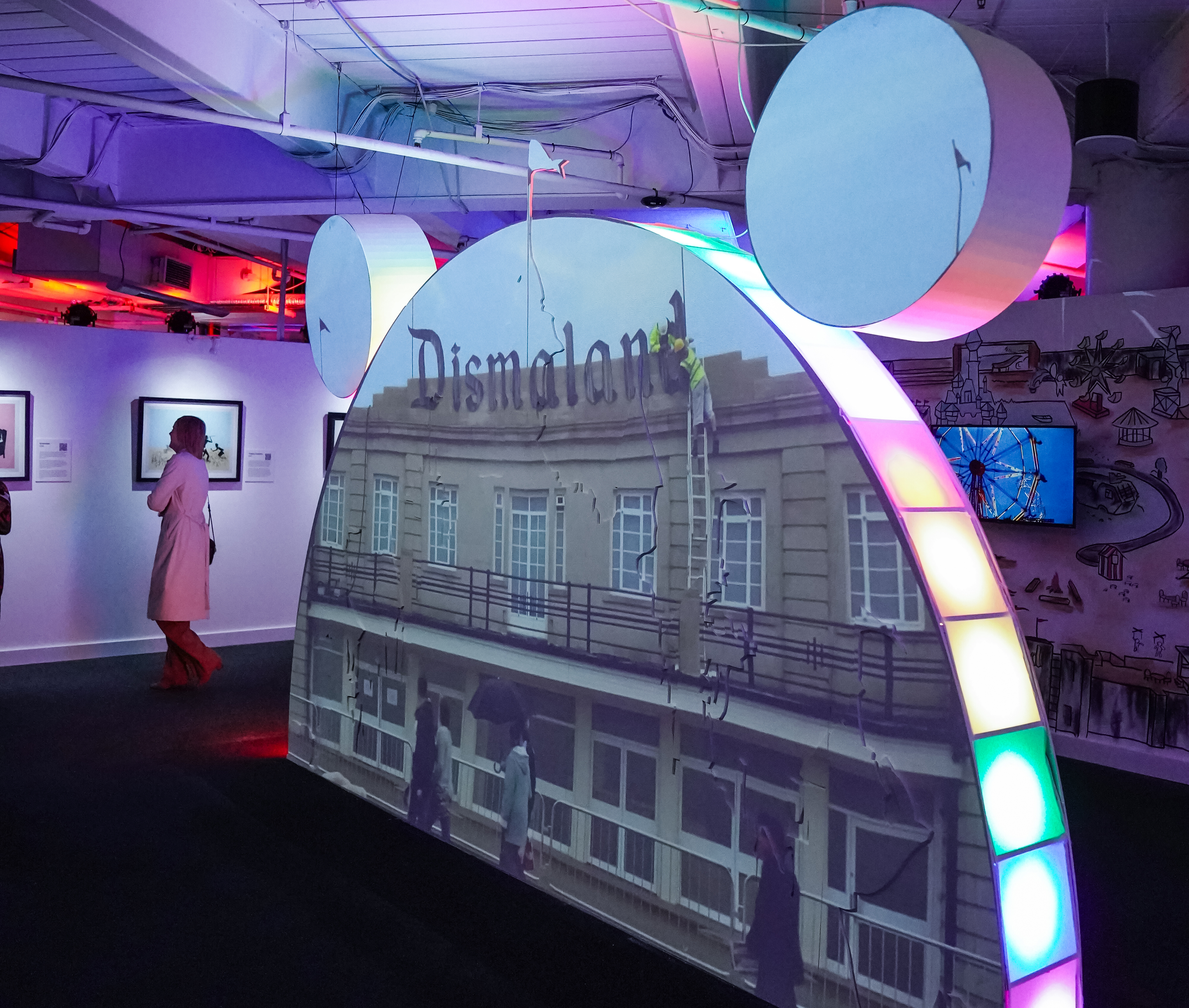 A Banksy artwork on exhibition.