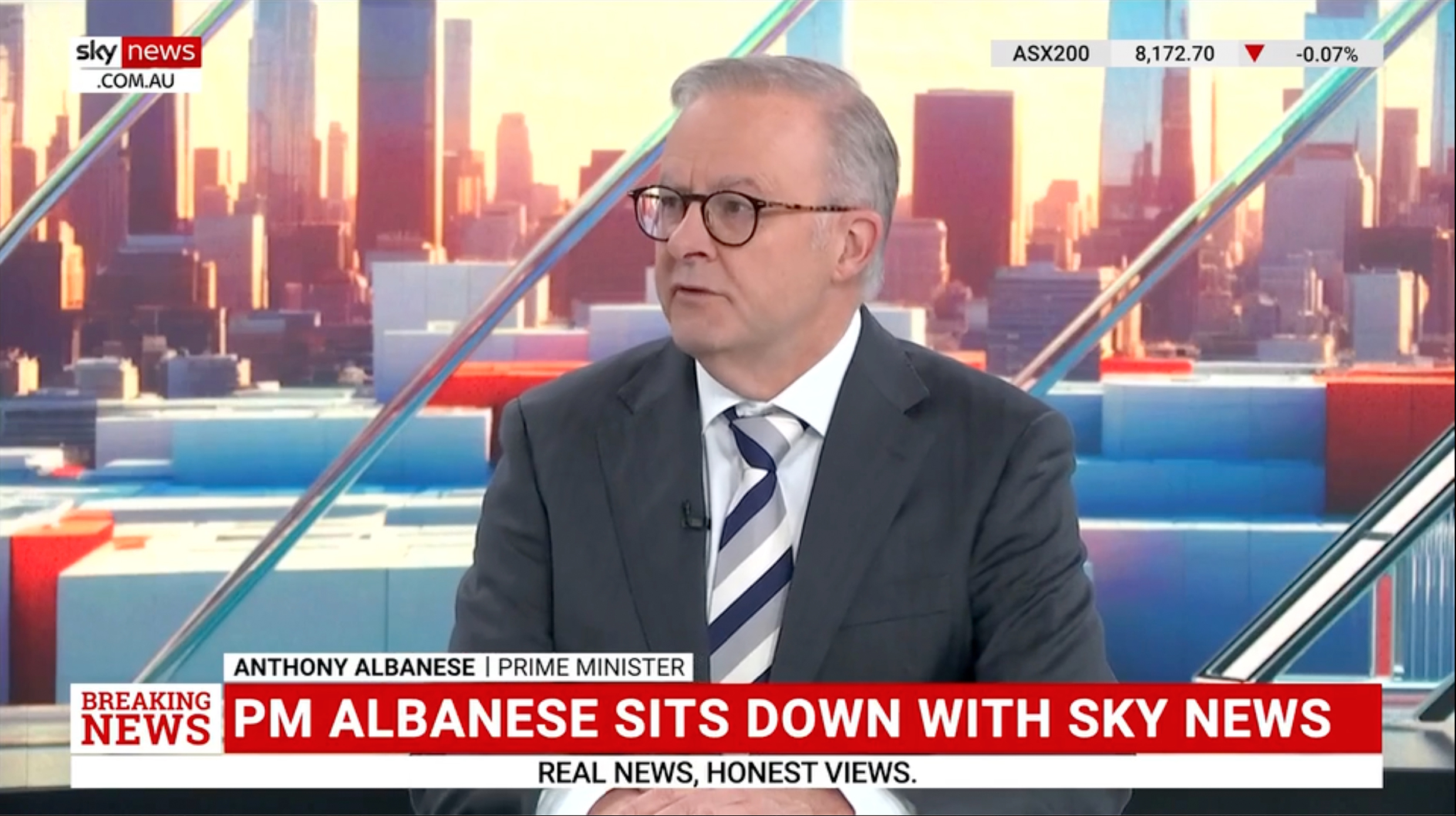 Anthony Albanese on a Sky News panel.